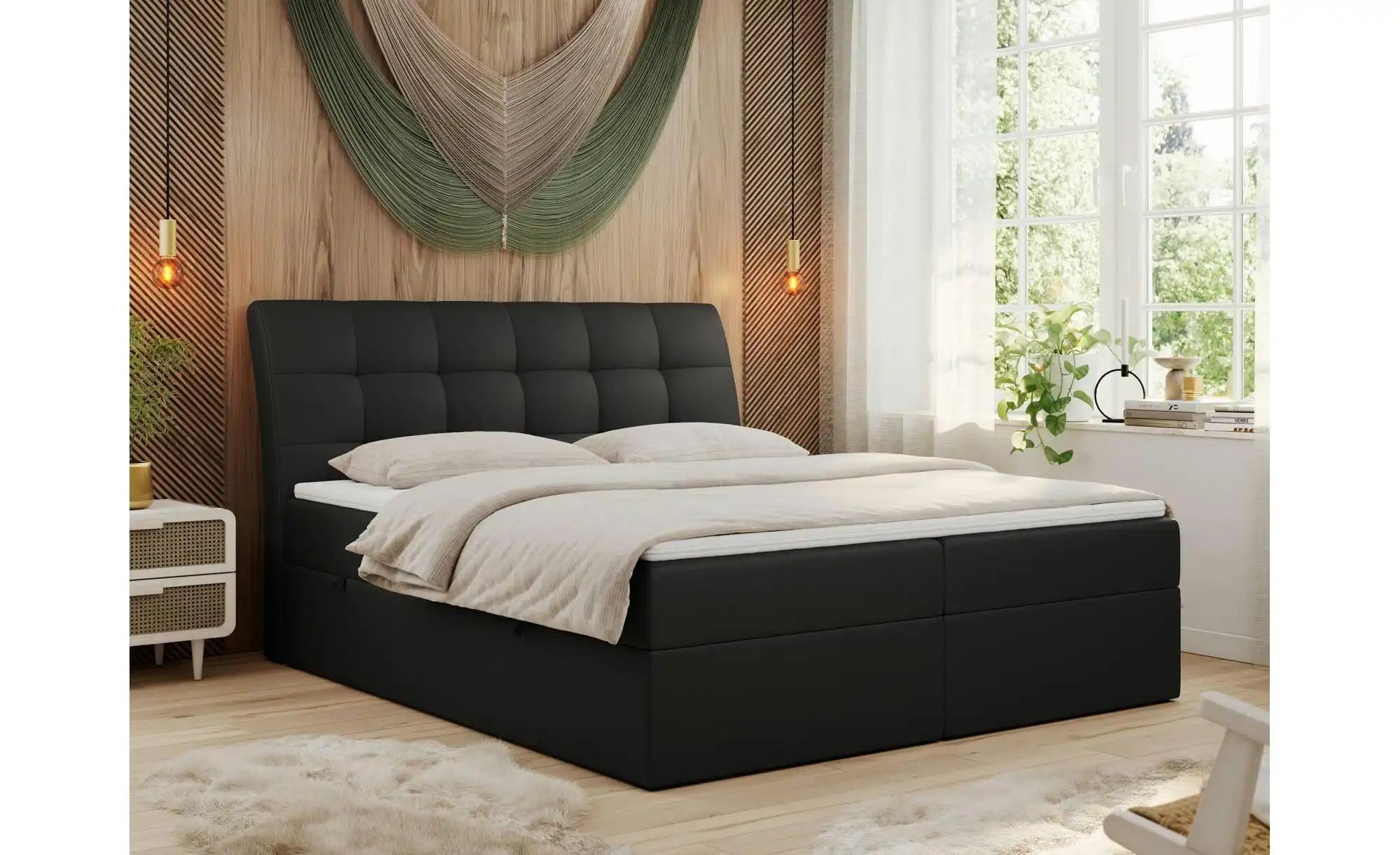 Boxbett mit Bettkasten Diegos ¦ schwarz ¦ Maße (cm): H: 118 Betten > Komfor günstig online kaufen