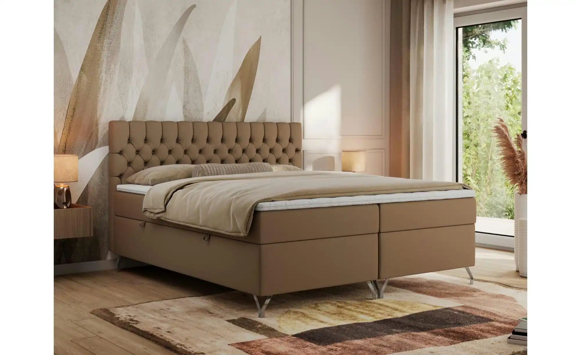 Boxbett mit Bettkasten Grimaldi ¦ braun ¦ Maße (cm): H: 115 Betten > Komfor günstig online kaufen