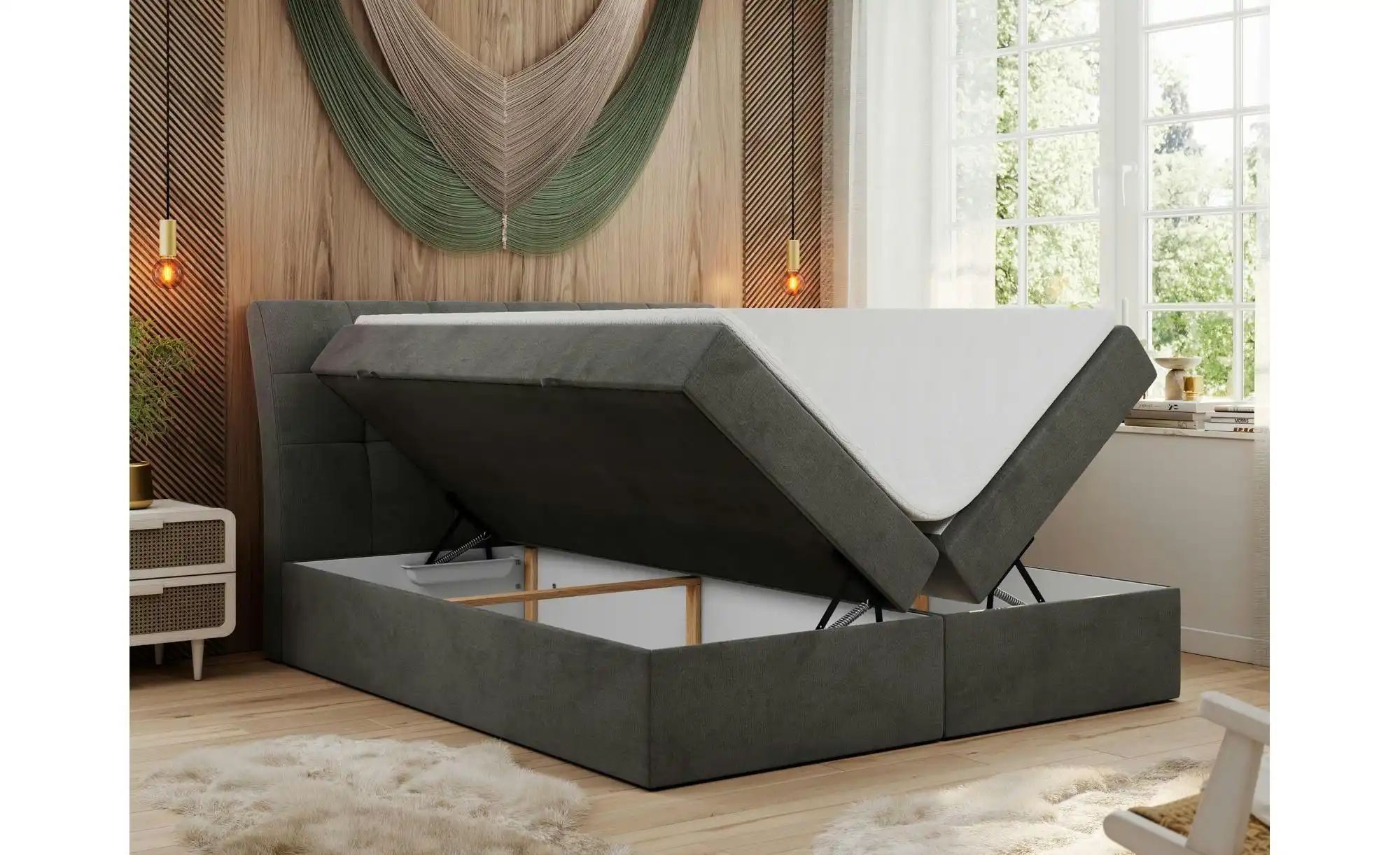 Thumbnail - Boxbett mit Bettkasten Diegos ¦ grau ¦ Maße (cm): B: 140 H: 118 Betten > Komfortbetten - Höffner