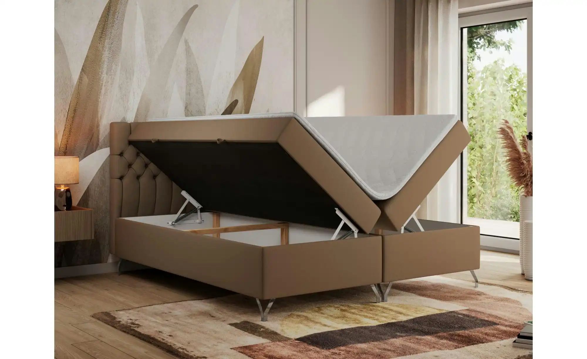Boxbett mit Bettkasten Grimaldi ¦ braun ¦ Maße (cm): H: 115 Betten > Polste günstig online kaufen