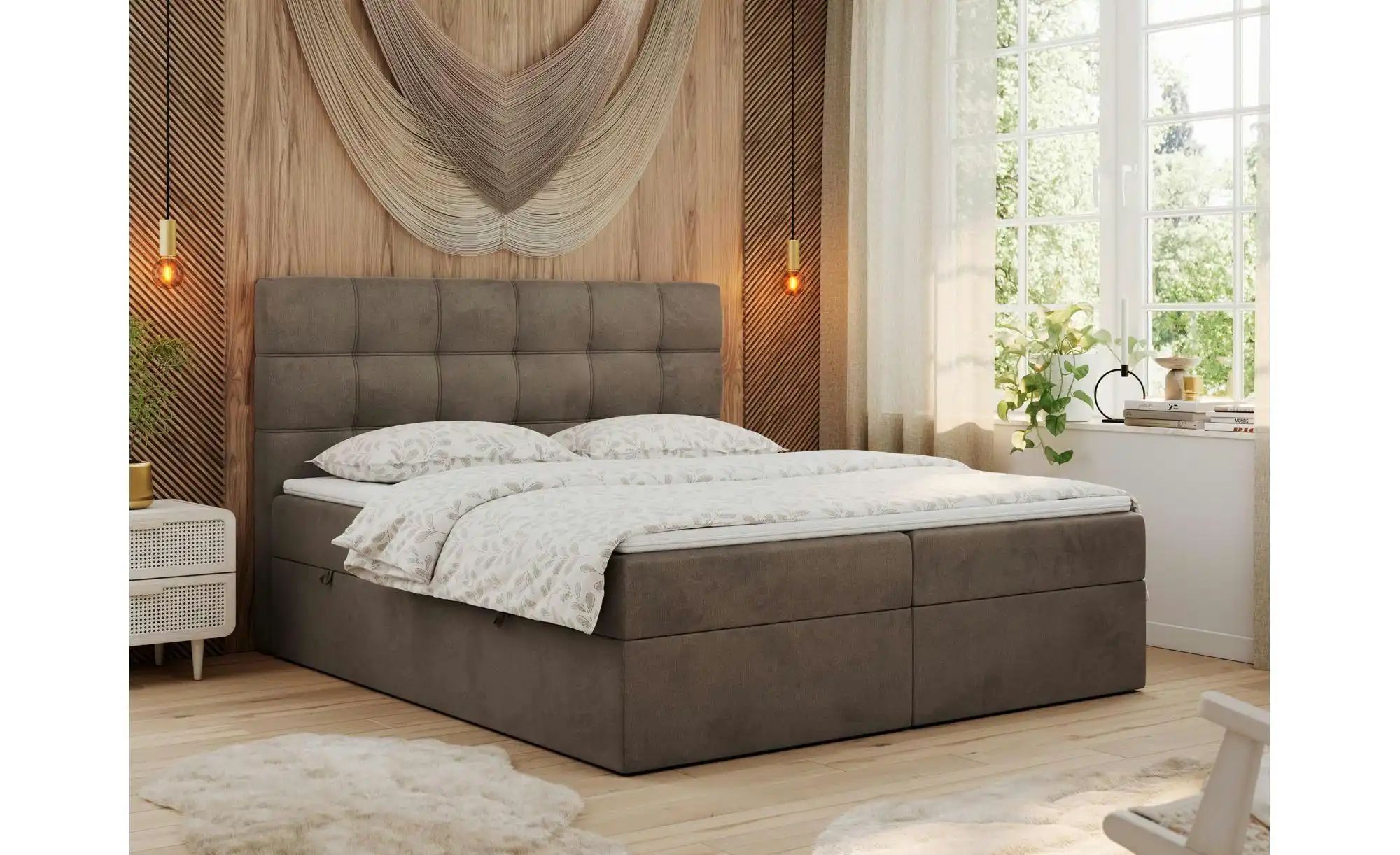 Boxbett mit Bettkasten Erni ¦ braun ¦ Maße (cm): H: 110 Betten > Komfortbet günstig online kaufen