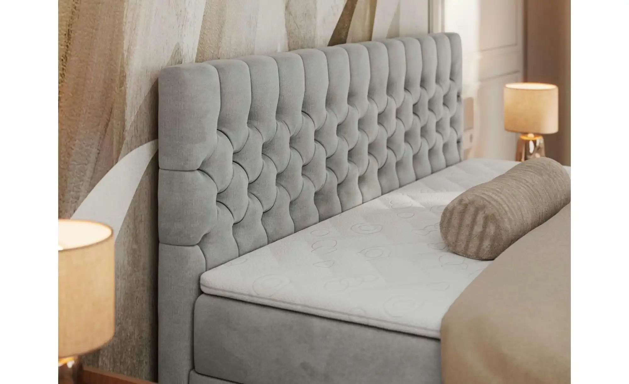 Thumbnail - Boxbett mit Bettkasten Grimaldi ¦ grau ¦ Maße (cm): B: 184 H: 115 Betten > Komfortbetten - Höffner