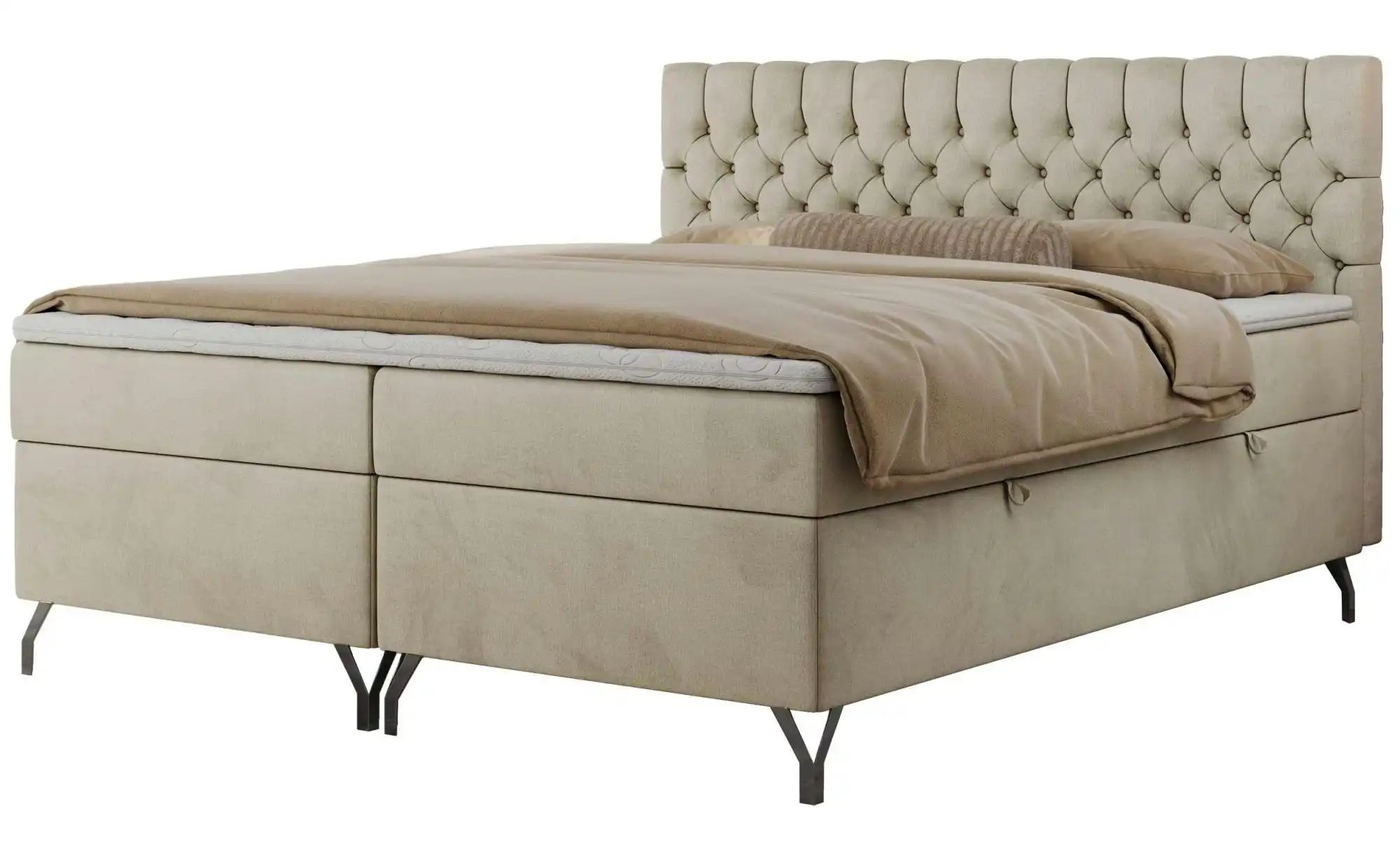 Boxbett mit Bettkasten Grimaldi ¦ beige ¦ Maße (cm): H: 115 Betten > Komfor günstig online kaufen