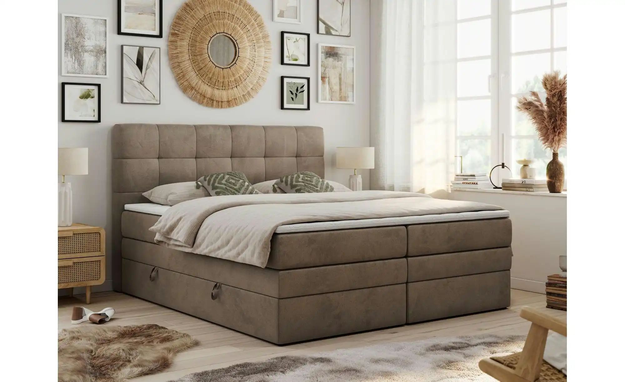 Boxspringbett mit Bettkasten Luka King ¦ braun ¦ Maße (cm): B: 200 H: 110 B günstig online kaufen