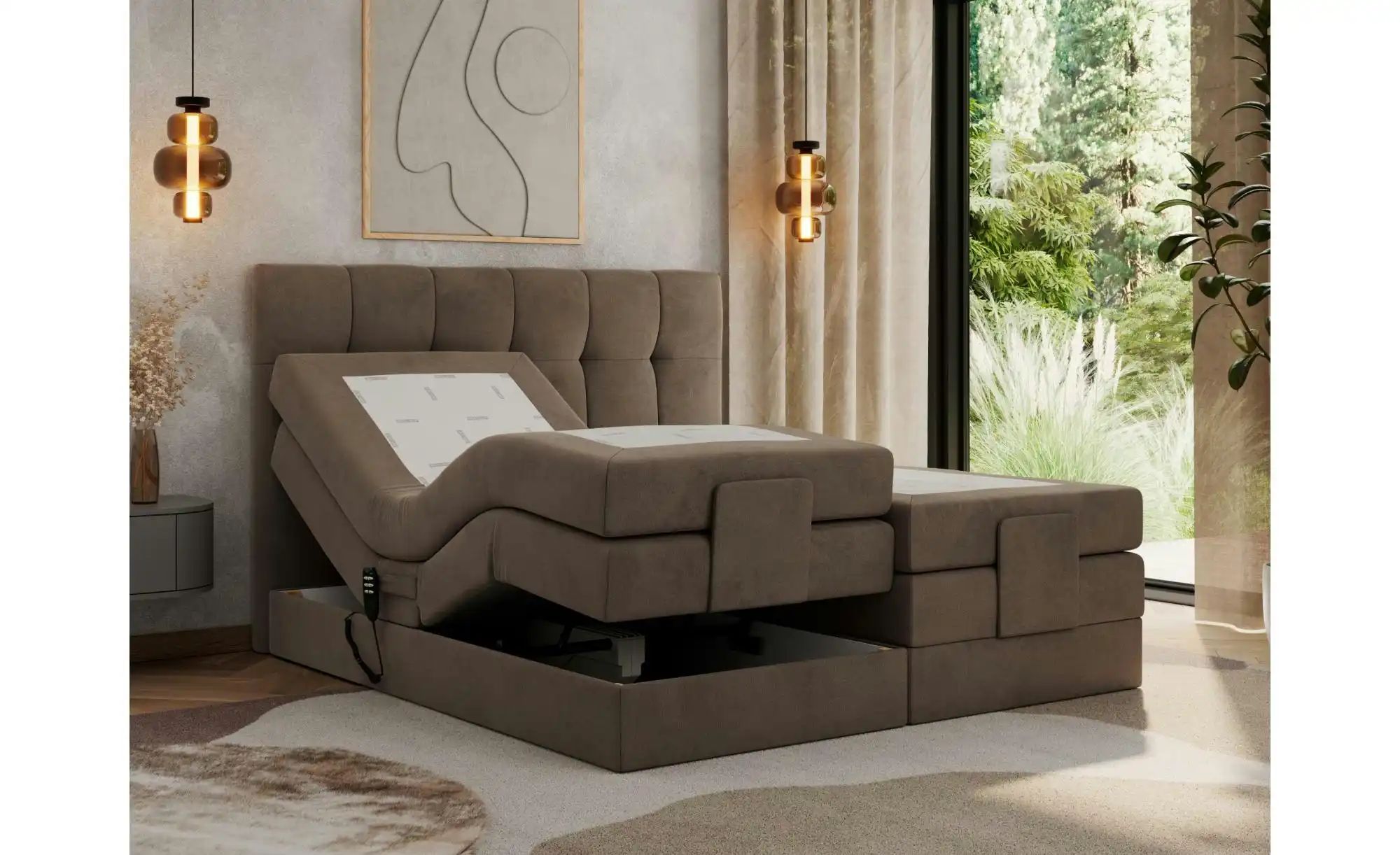 Thumbnail - Motor Boxspringbett mit Bettkasten Vittoria ¦ braun ¦ Maße (cm): B: 168 H: 124 Betten > Komfortbetten - Höffner