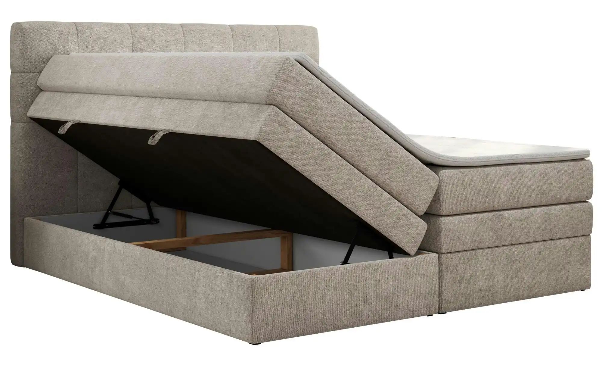 Boxspringbett mit Bettkasten Luka King ¦ beige ¦ Maße (cm): B: 180 H: 110 B günstig online kaufen