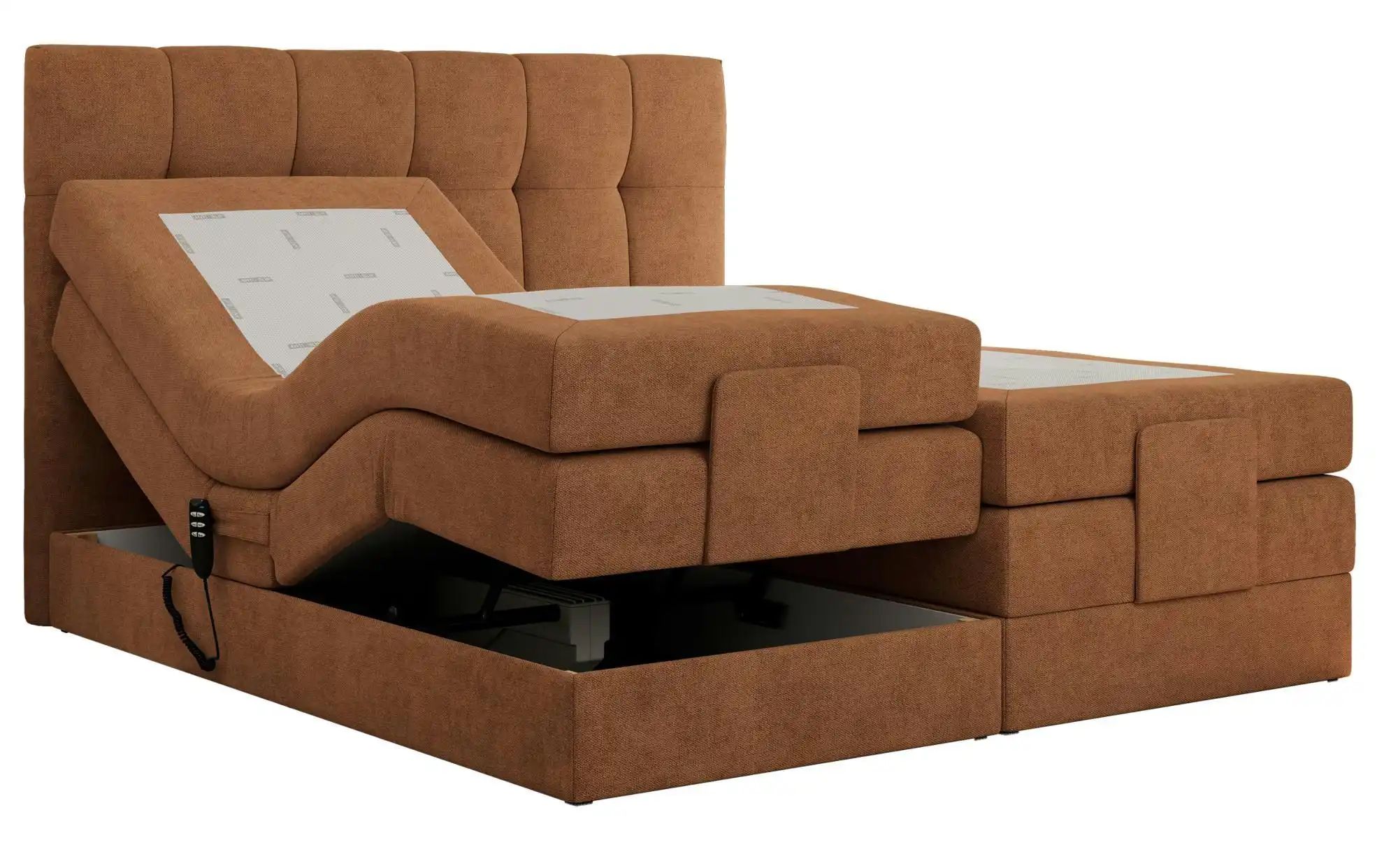 Motor Boxspringbett mit Bettkasten Vittoria ¦ orange ¦ Maße (cm): B: 208 H: günstig online kaufen