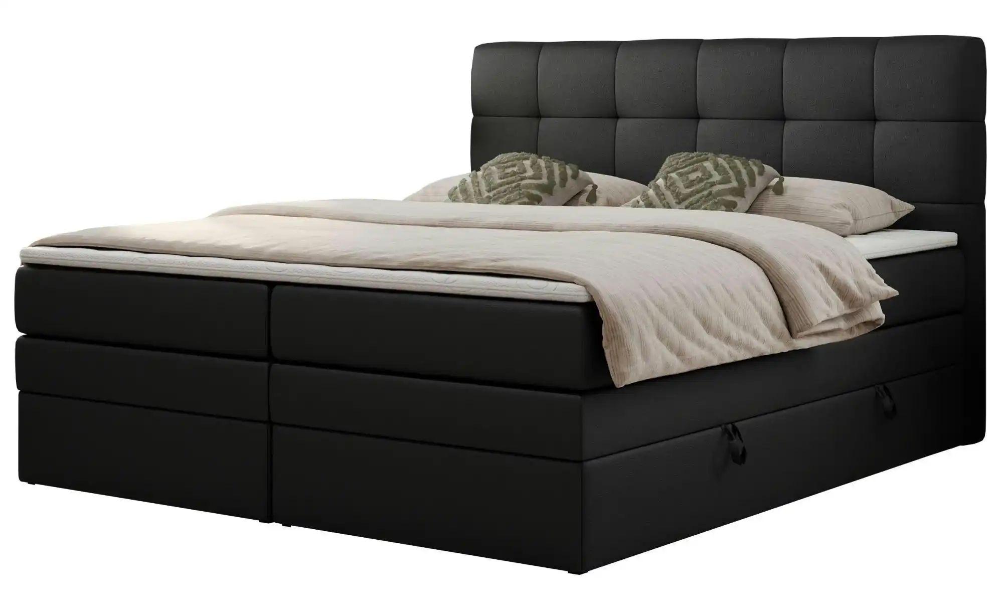 Boxspringbett mit Bettkasten Luka King ¦ schwarz ¦ Maße (cm): B: 140 H: 110 günstig online kaufen