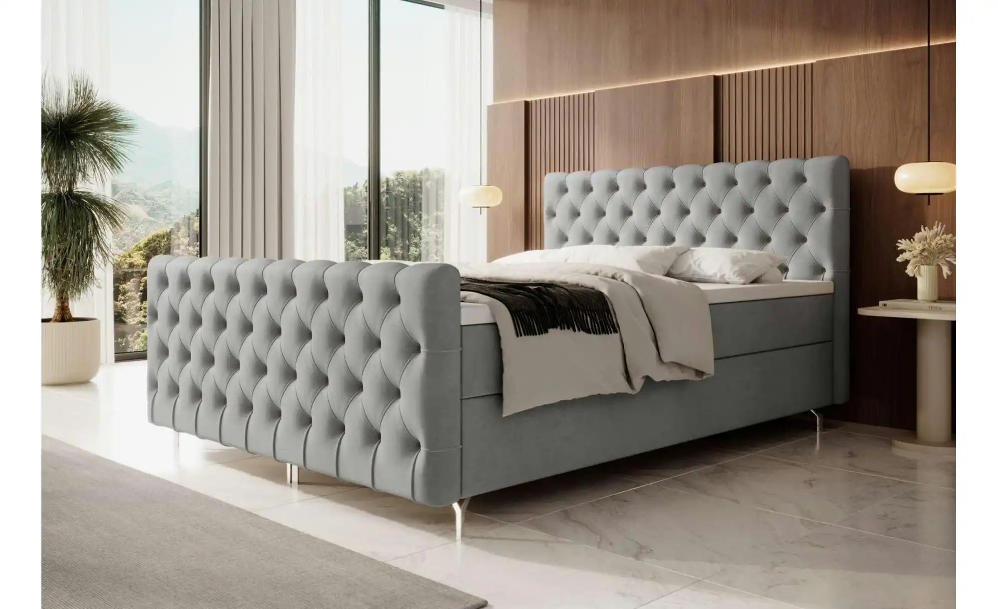 Boxbett   ¦ grau ¦ Maße (cm): B: 140 H: 111 Betten > Komfortbetten - Höffne günstig online kaufen
