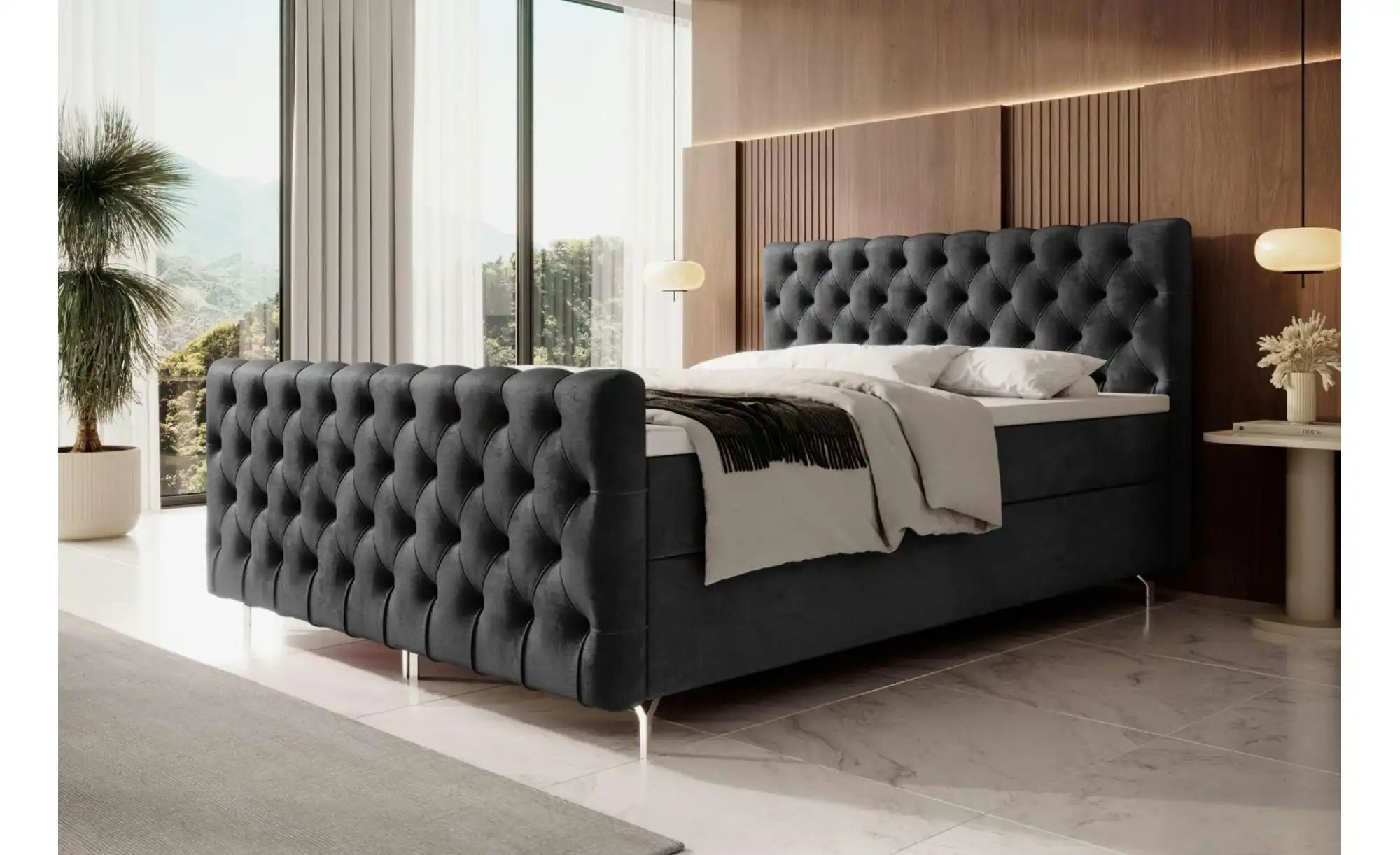 Boxbett   ¦ grau ¦ Maße (cm): B: 160 H: 111 Betten > Komfortbetten - Höffne günstig online kaufen