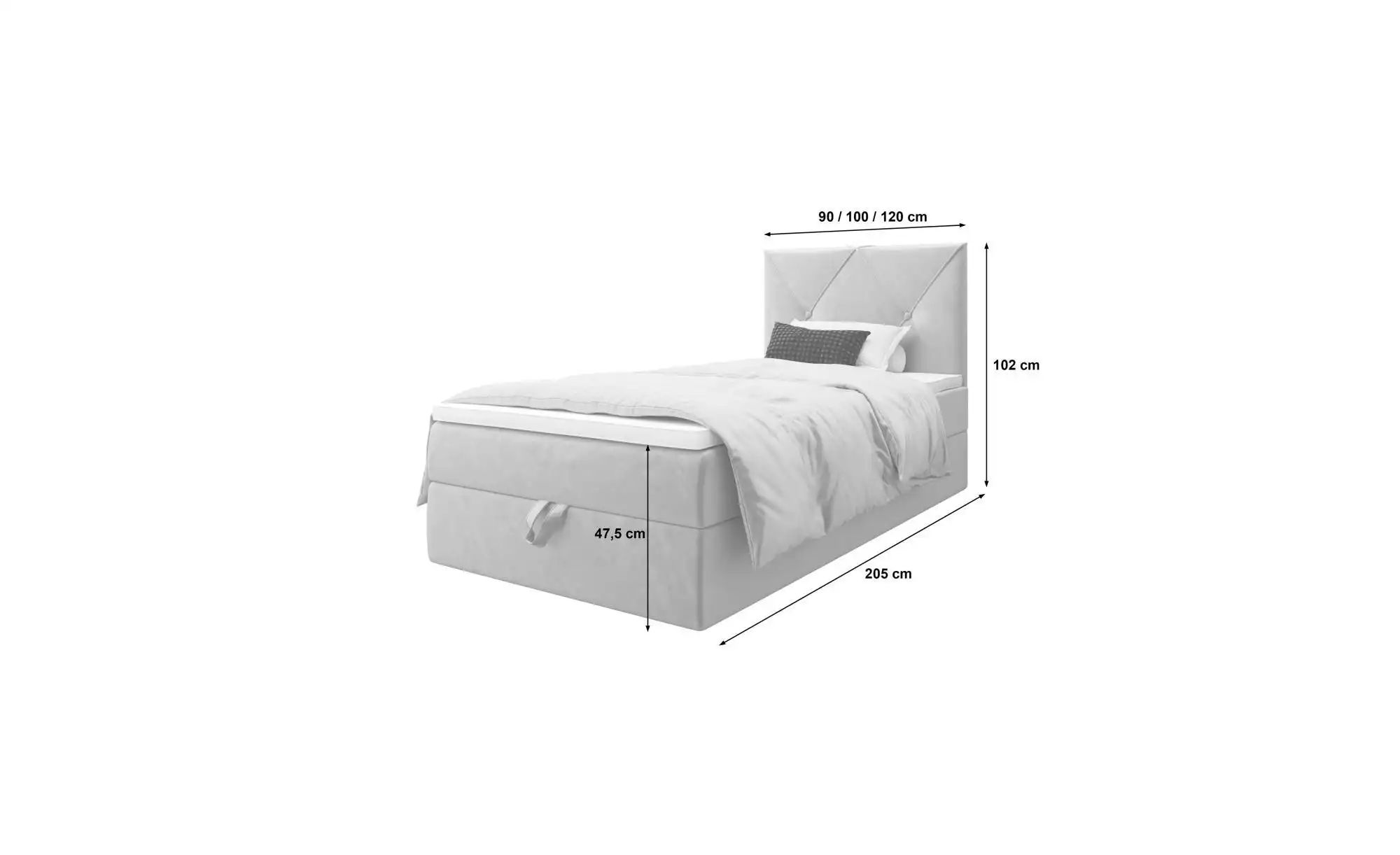 Boxbett   ¦ grau ¦ Maße (cm): B: 120 H: 102 Betten > Komfortbetten - Höffne günstig online kaufen