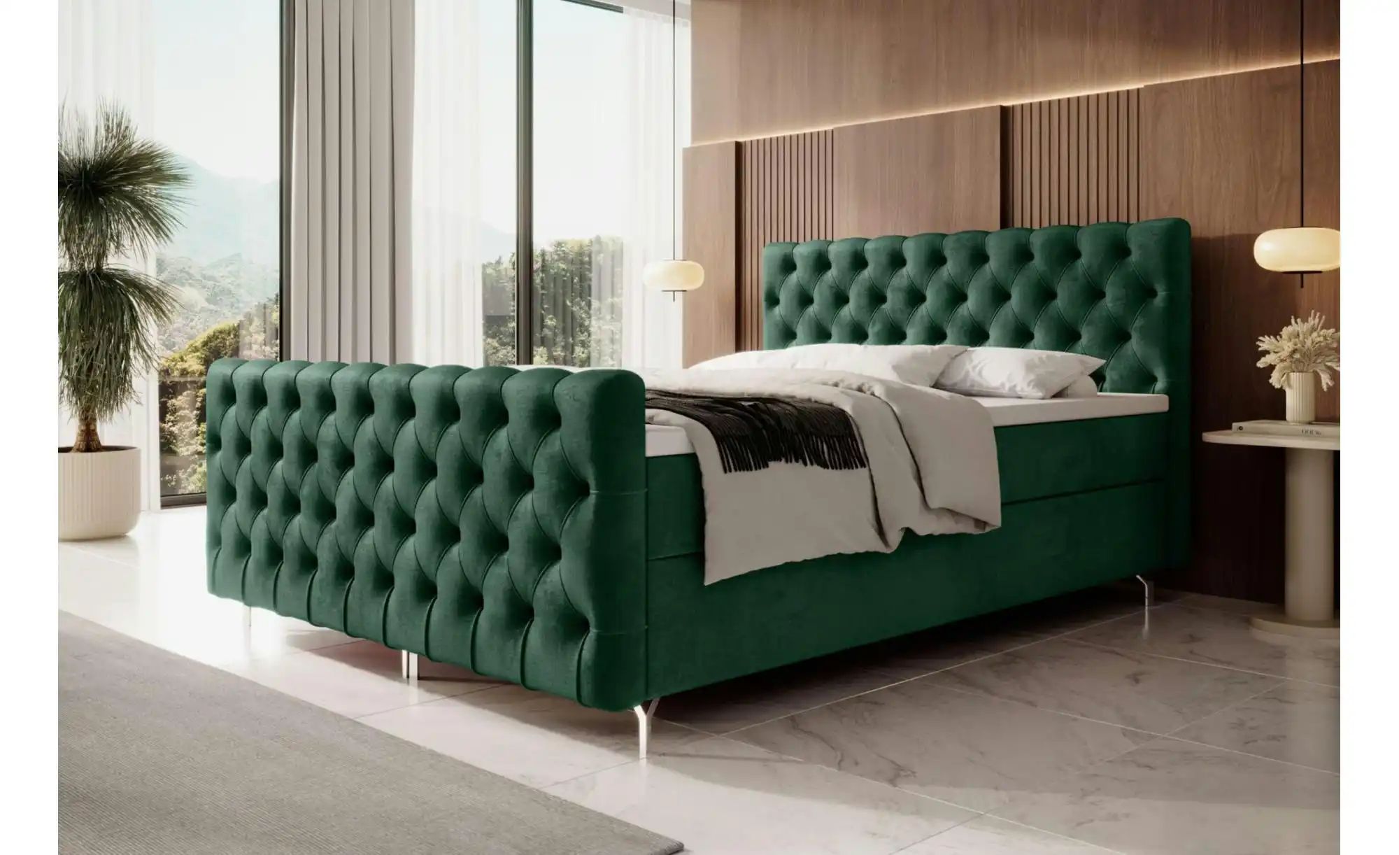 Boxbett mit Stauraum Chester ¦ grün ¦ Maße (cm): B: 200 H: 111 Betten > Kom günstig online kaufen