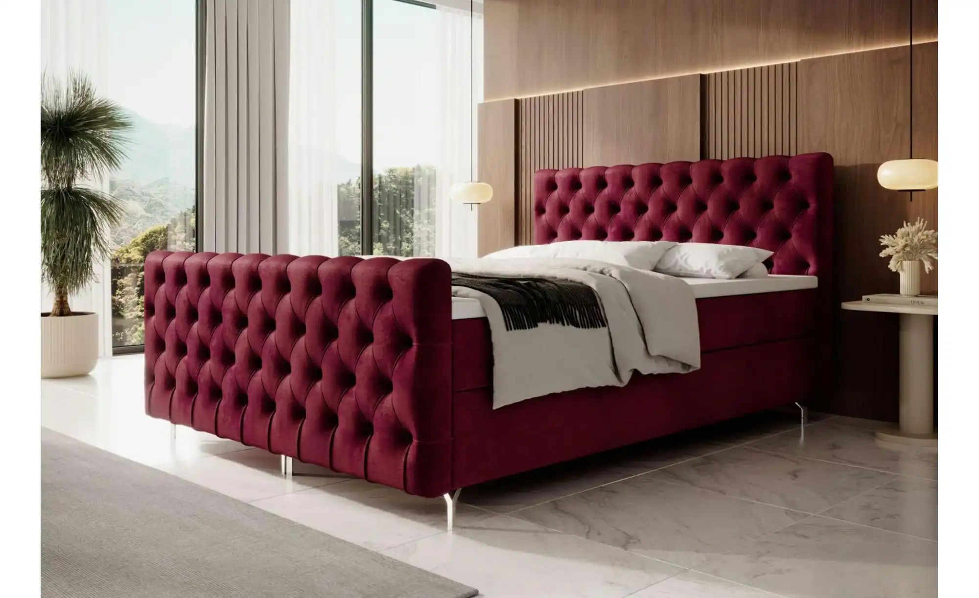 Boxbett mit Stauraum Chester ¦ rot ¦ Maße (cm): B: 160 H: 111 Betten > Komf günstig online kaufen