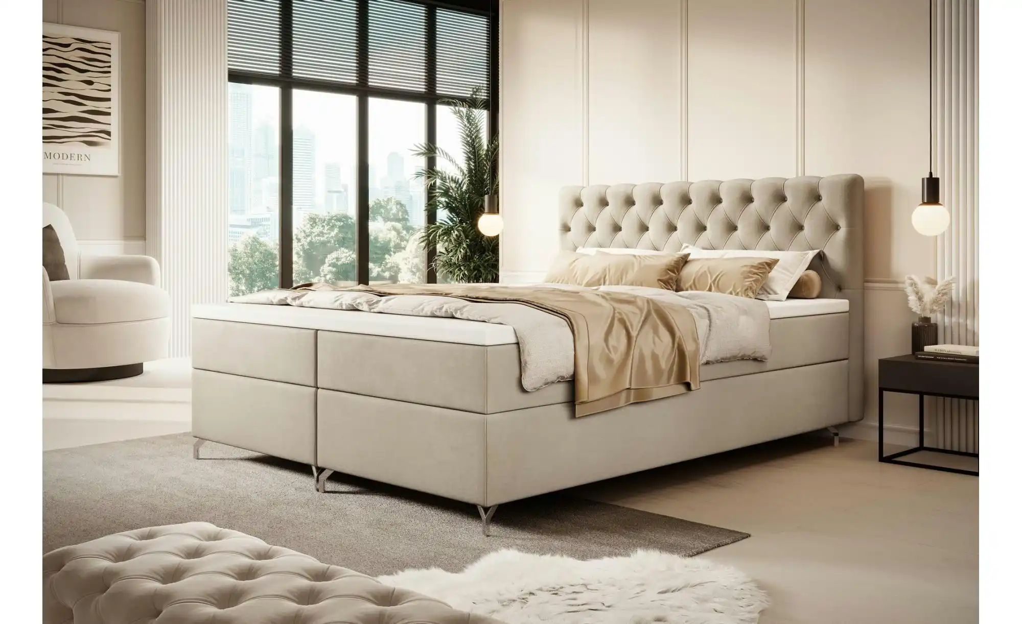 Boxbett   ¦ creme ¦ Maße (cm): B: 180 H: 111 Betten > Komfortbetten - Höffn günstig online kaufen