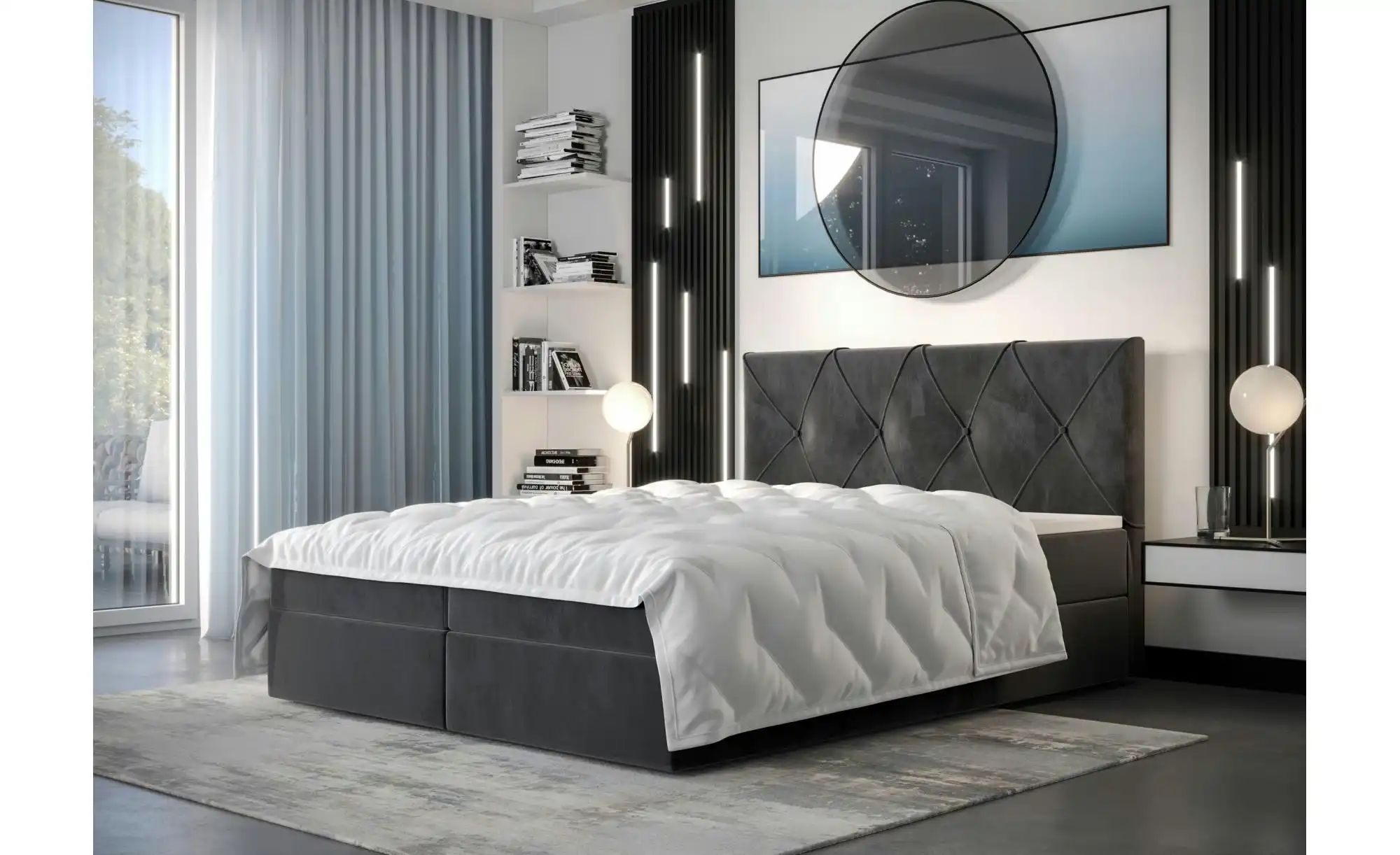 Boxbett mit Stauraum Altea ¦ grau ¦ Maße (cm): B: 200 H: 102 Betten > Komfo günstig online kaufen