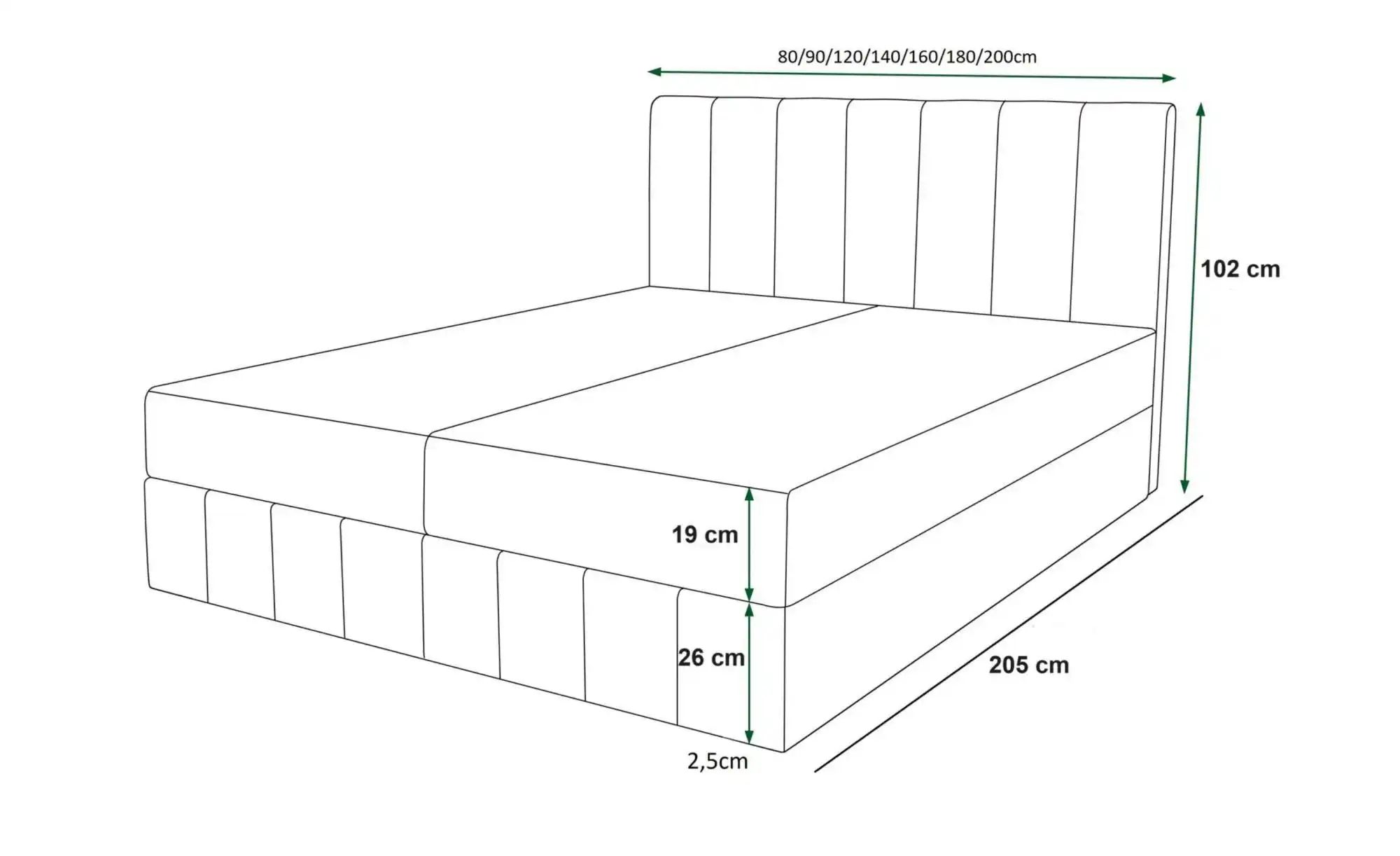 Thumbnail - Boxbett mit Stauraum Bahama ¦ braun ¦ Maße (cm): B: 200 H: 102 Betten > Komfortbetten - Höffner