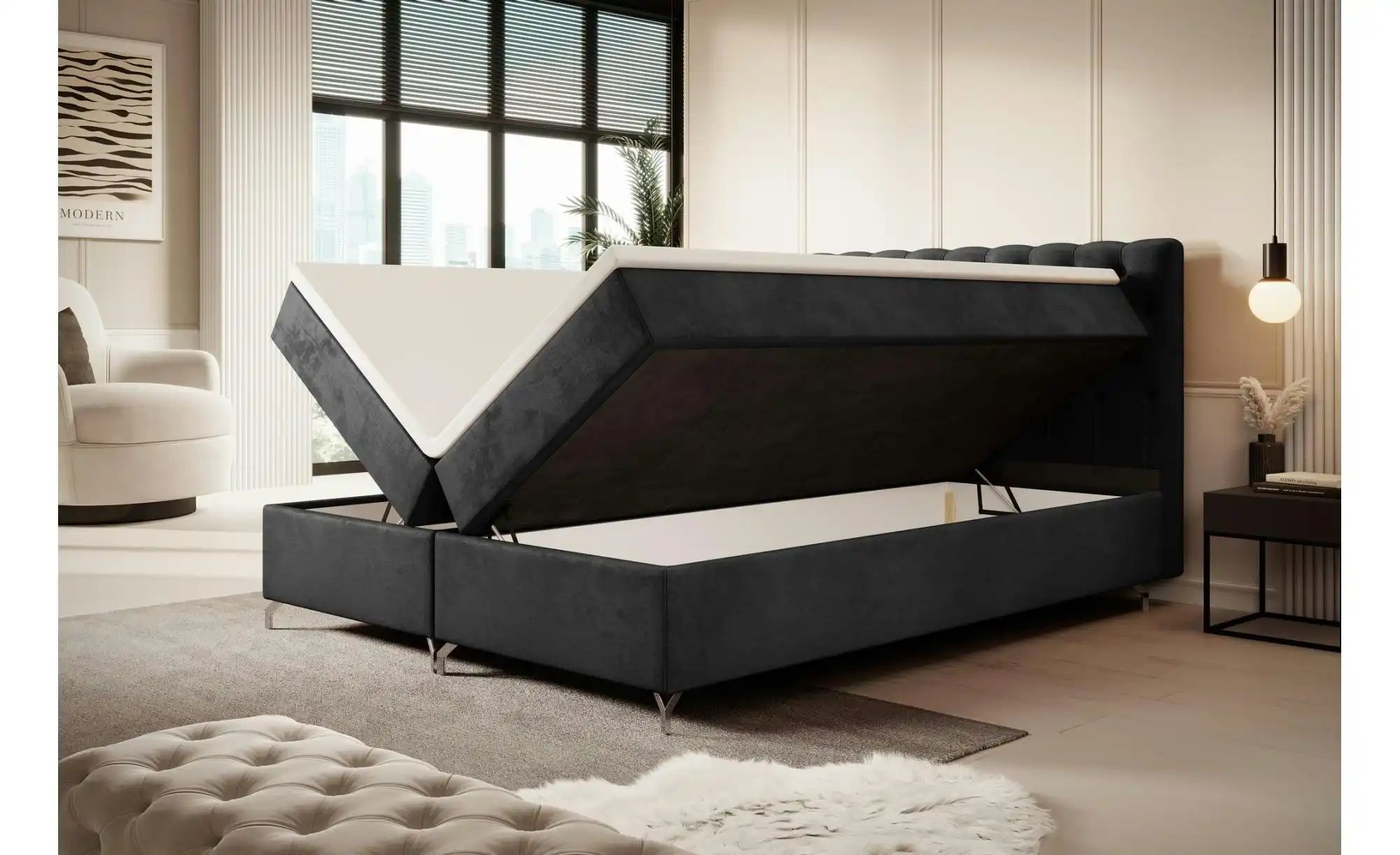 Thumbnail - Boxbett mit Stauraum Chester ¦ grau ¦ Maße (cm): B: 140 H: 111 Betten > Komfortbetten - Höffner