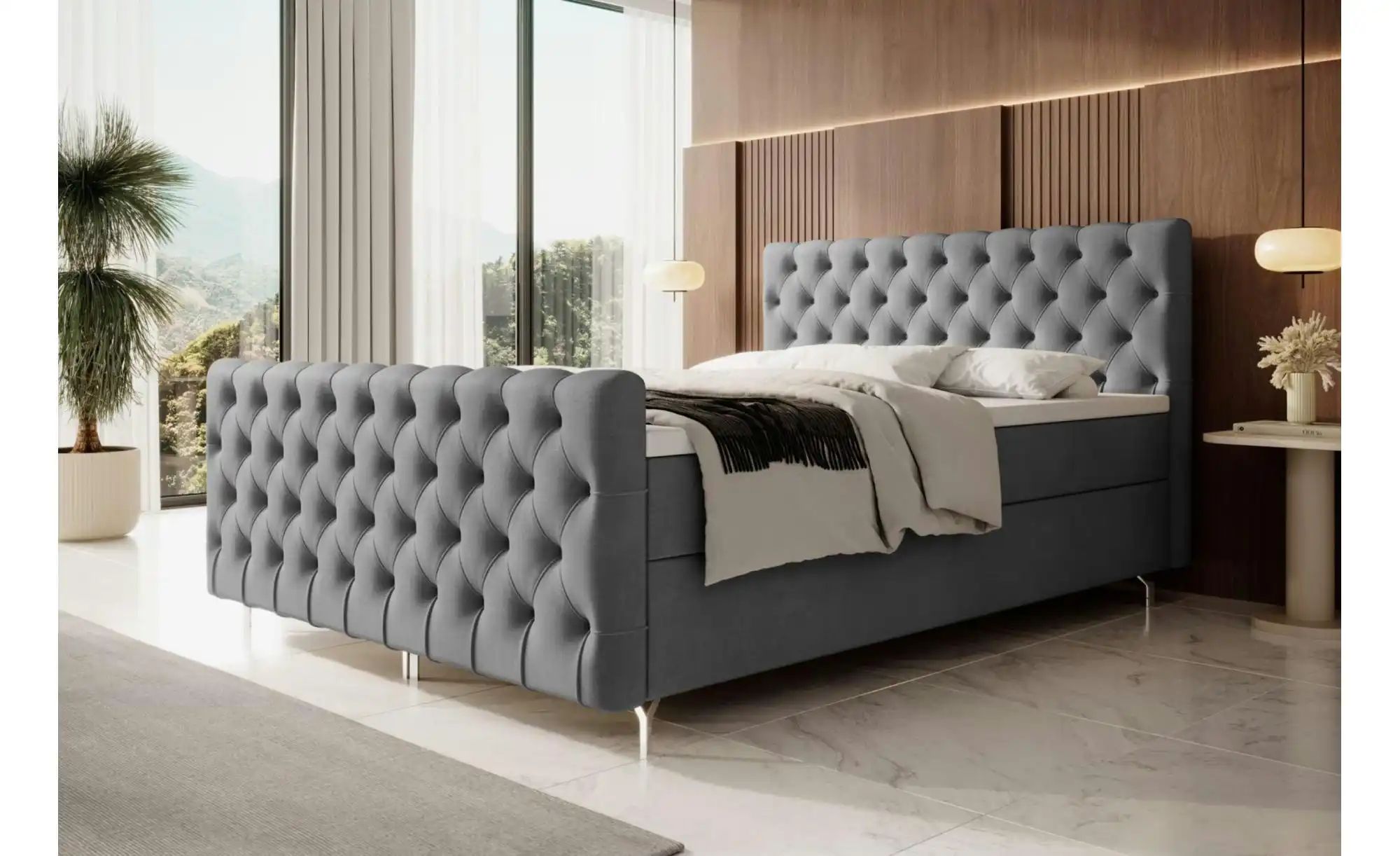 Boxbett mit Stauraum Chester ¦ grau ¦ Maße (cm): B: 180 H: 111 Betten > Kom günstig online kaufen