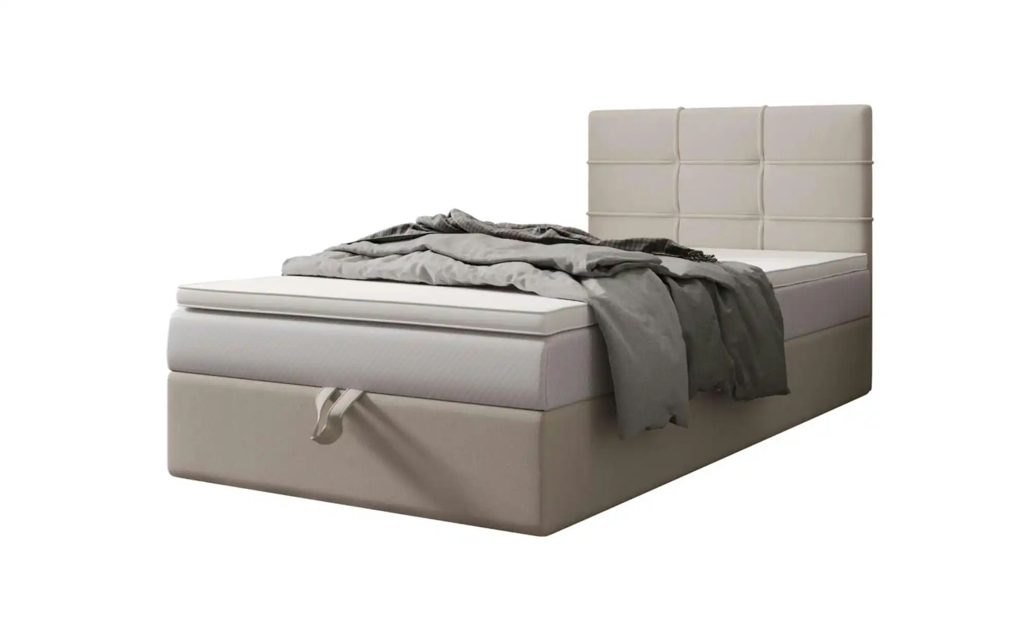 Boxbett mit Stauraum  Matratze H3 und Topper Duo 2 ¦ beige ¦ Maße (cm): B: günstig online kaufen