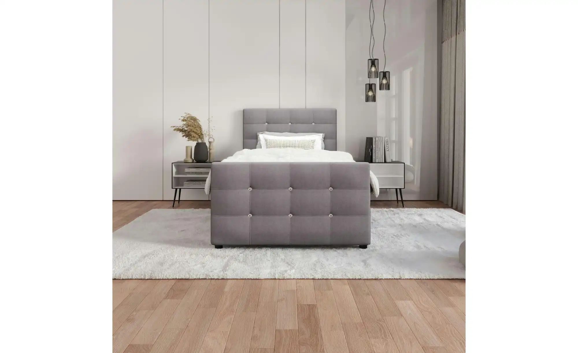 Thumbnail - Boxbett mit Stauraum Matratze H3 und Topper Kleo ¦ grau ¦ Maße (cm): B: 90 H: 105 Betten > Komfortbetten - Höffner