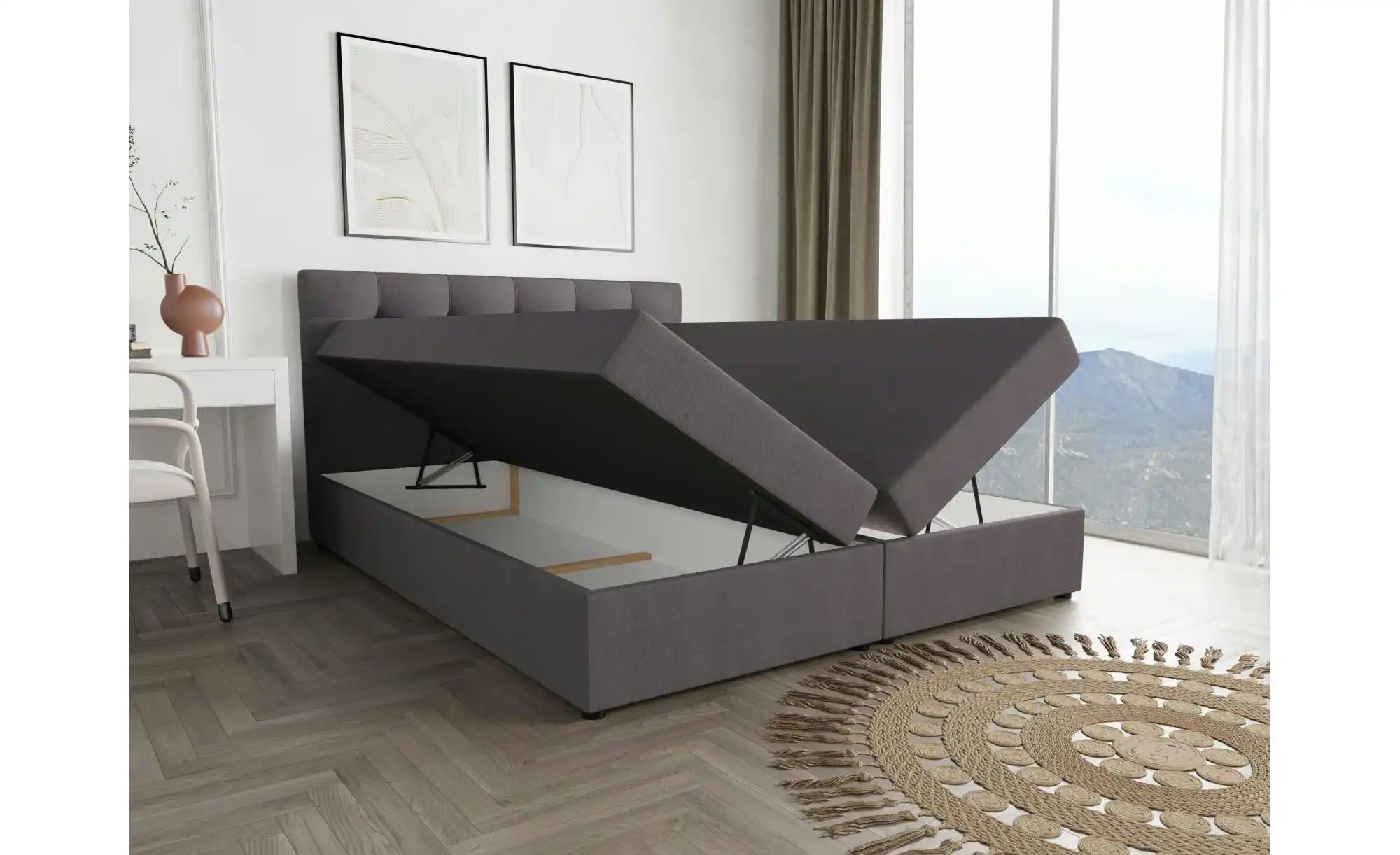 Boxbett   ¦ grau ¦ Maße (cm): B: 180 H: 102 Betten > Komfortbetten - Höffne günstig online kaufen