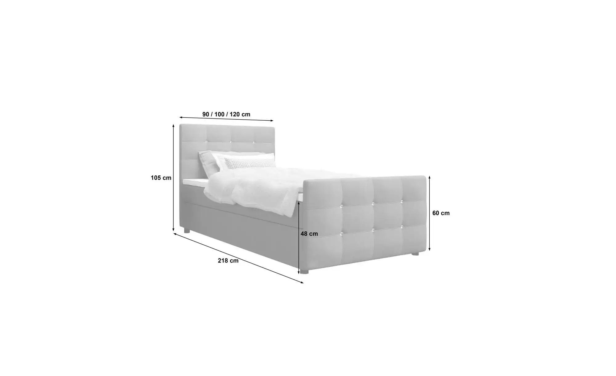 Boxbett   ¦ grau ¦ Maße (cm): B: 100 H: 105 Betten > Komfortbetten - Höffne günstig online kaufen