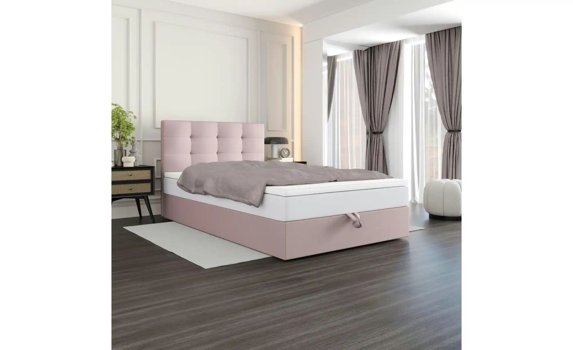 Thumbnail - Boxbett mit Stauraum Matratze H3 und Topper Duo ¦ beige ¦ Maße (cm): B: 100 H: 102 Betten > Komfortbetten - Höffner