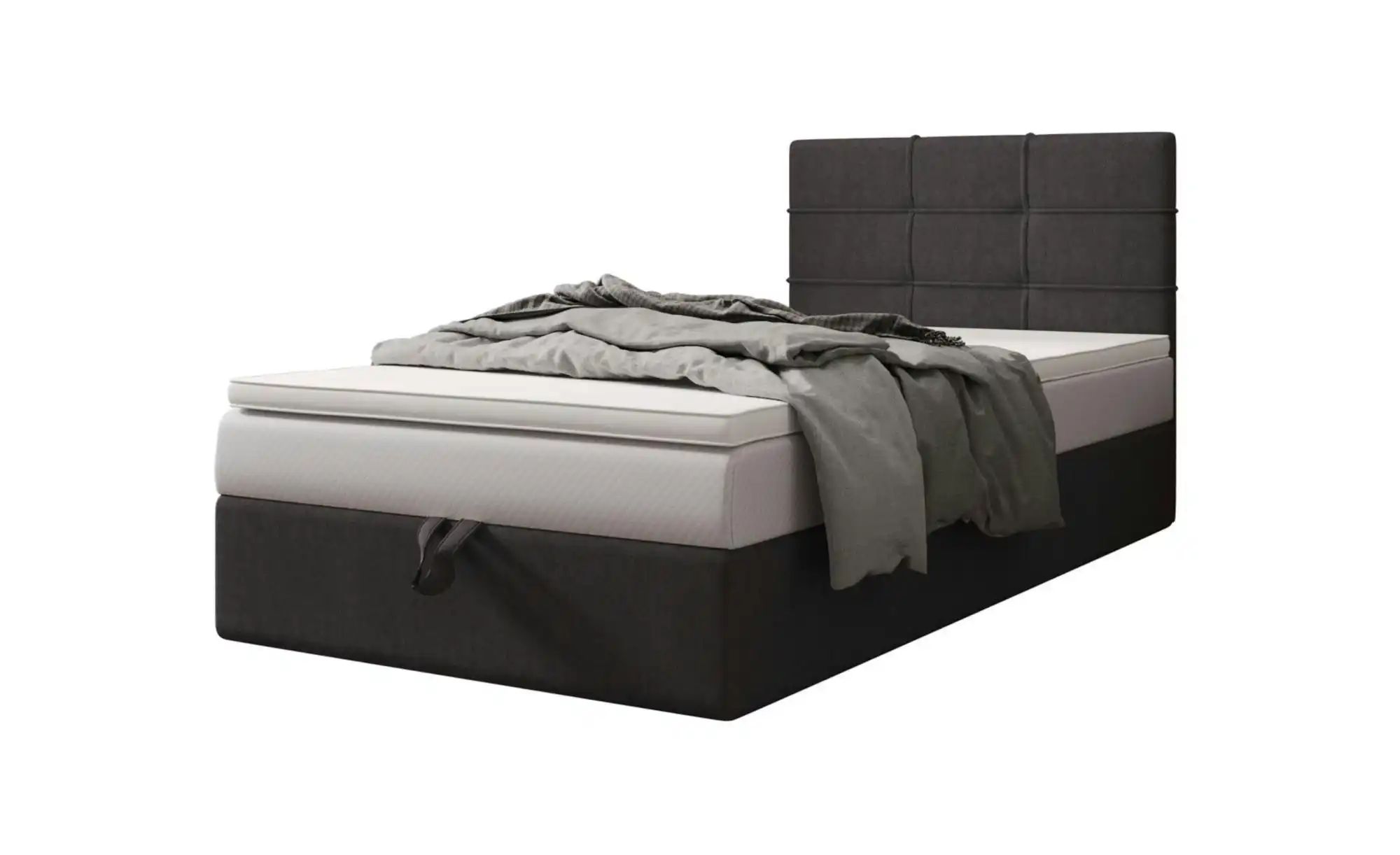 Boxbett mit Stauraum  Matratze H3 und Topper Duo 2 ¦ grau ¦ Maße (cm): B: 1 günstig online kaufen