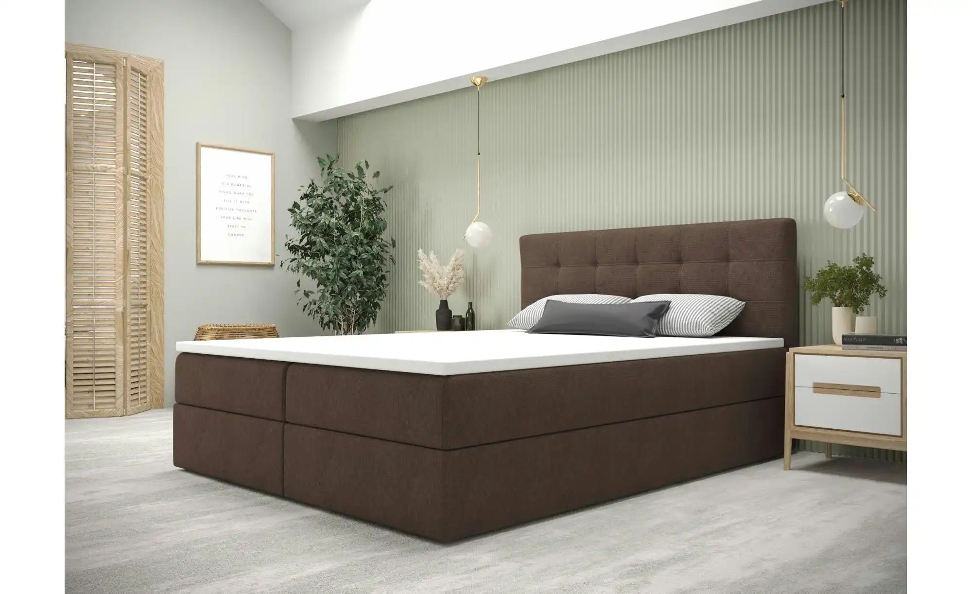 Thumbnail - Boxbett mit Stauraum  Matratze H3 und Topper Fado 2 ¦ braun ¦ Maße (cm): B: 160 H: 102 Betten > Komfortbetten - Höffner