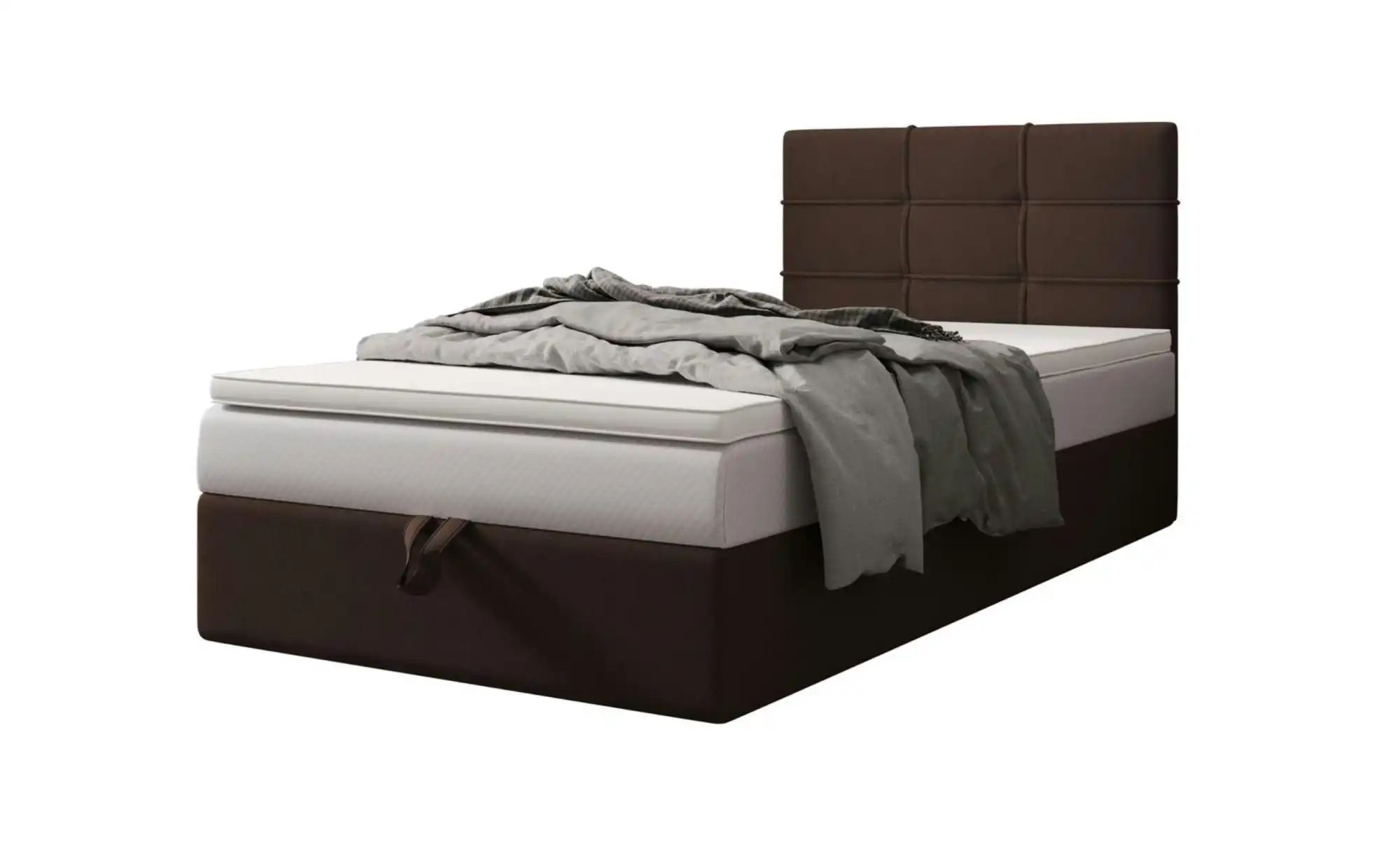 Boxbett mit Stauraum  Matratze H3 und Topper Duo 2 ¦ braun ¦ Maße (cm): B: günstig online kaufen