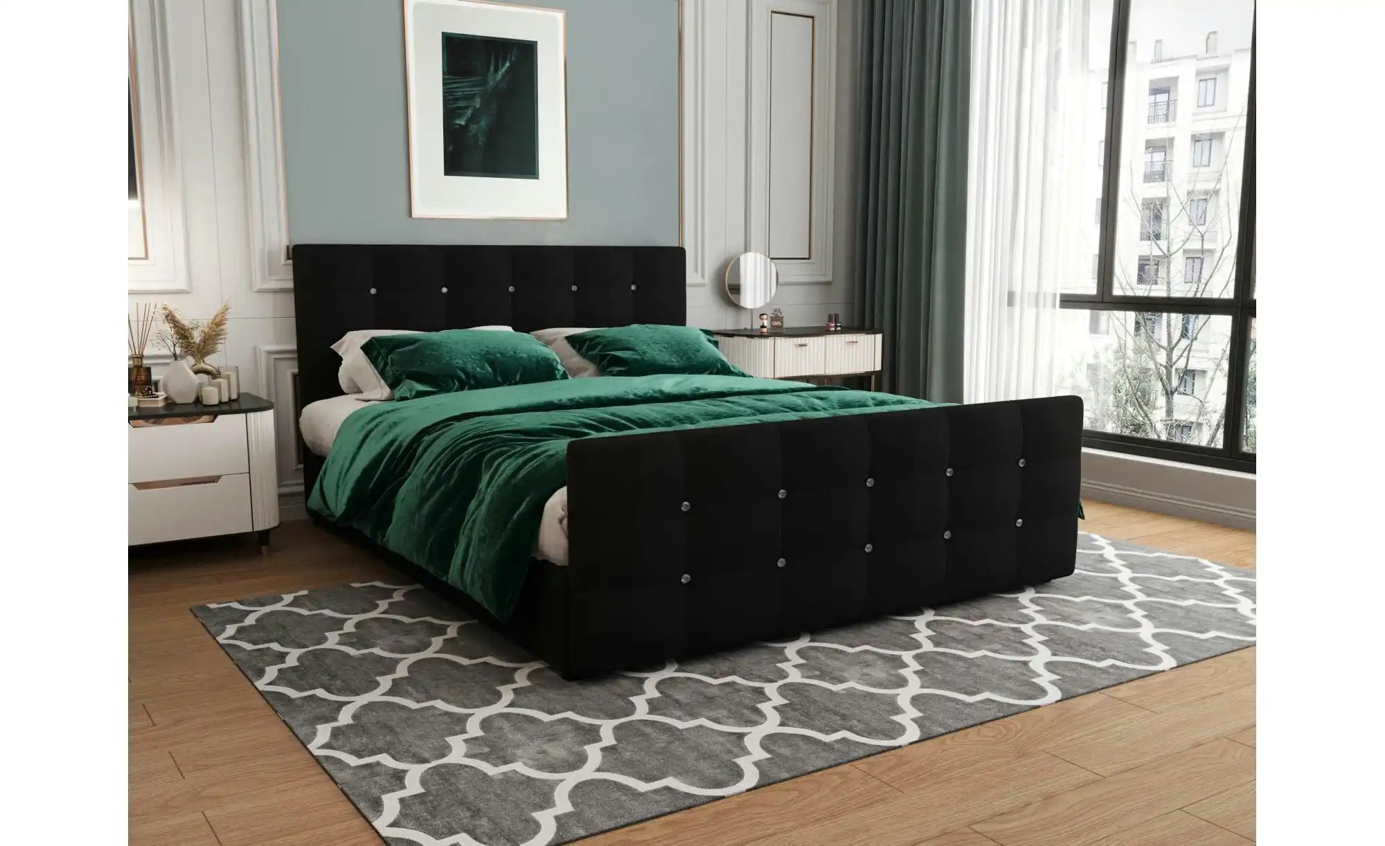 Thumbnail - Boxbett mit Stauraum und Topper Kleo ¦ schwarz ¦ Maße (cm): B: 200 H: 105 Betten > Komfortbetten - Höffner