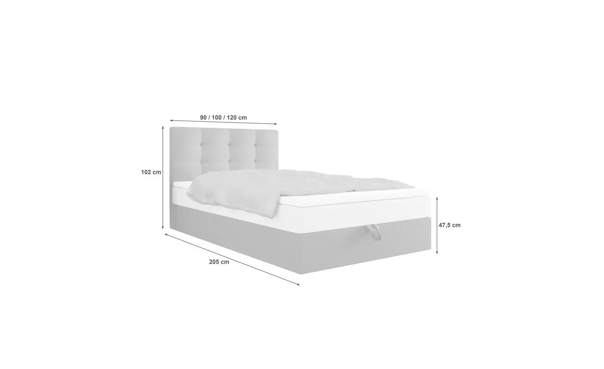 Boxbett   ¦ grau ¦ Maße (cm): B: 120 H: 102 Betten > Komfortbetten - Höffne günstig online kaufen