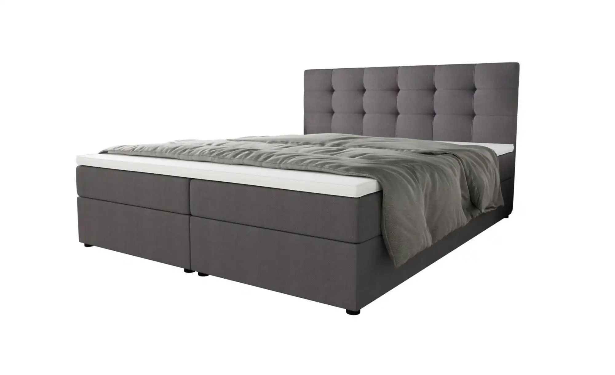 Boxbett mit Stauraum  Matratze H3 und Topper Fado 2 ¦ grau ¦ Maße (cm): B: günstig online kaufen