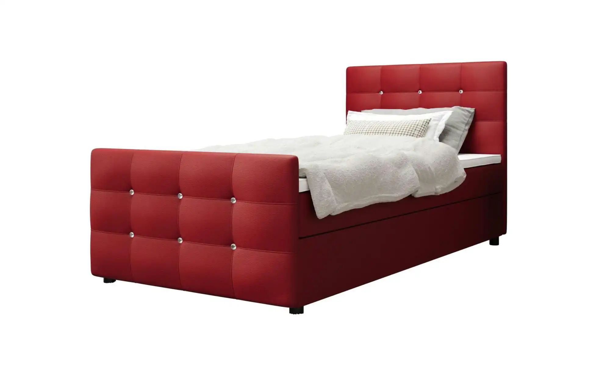 Boxbett mit Stauraum  Matratze H3 und Topper Kleo ¦ rot ¦ Maße (cm): B: 120 günstig online kaufen