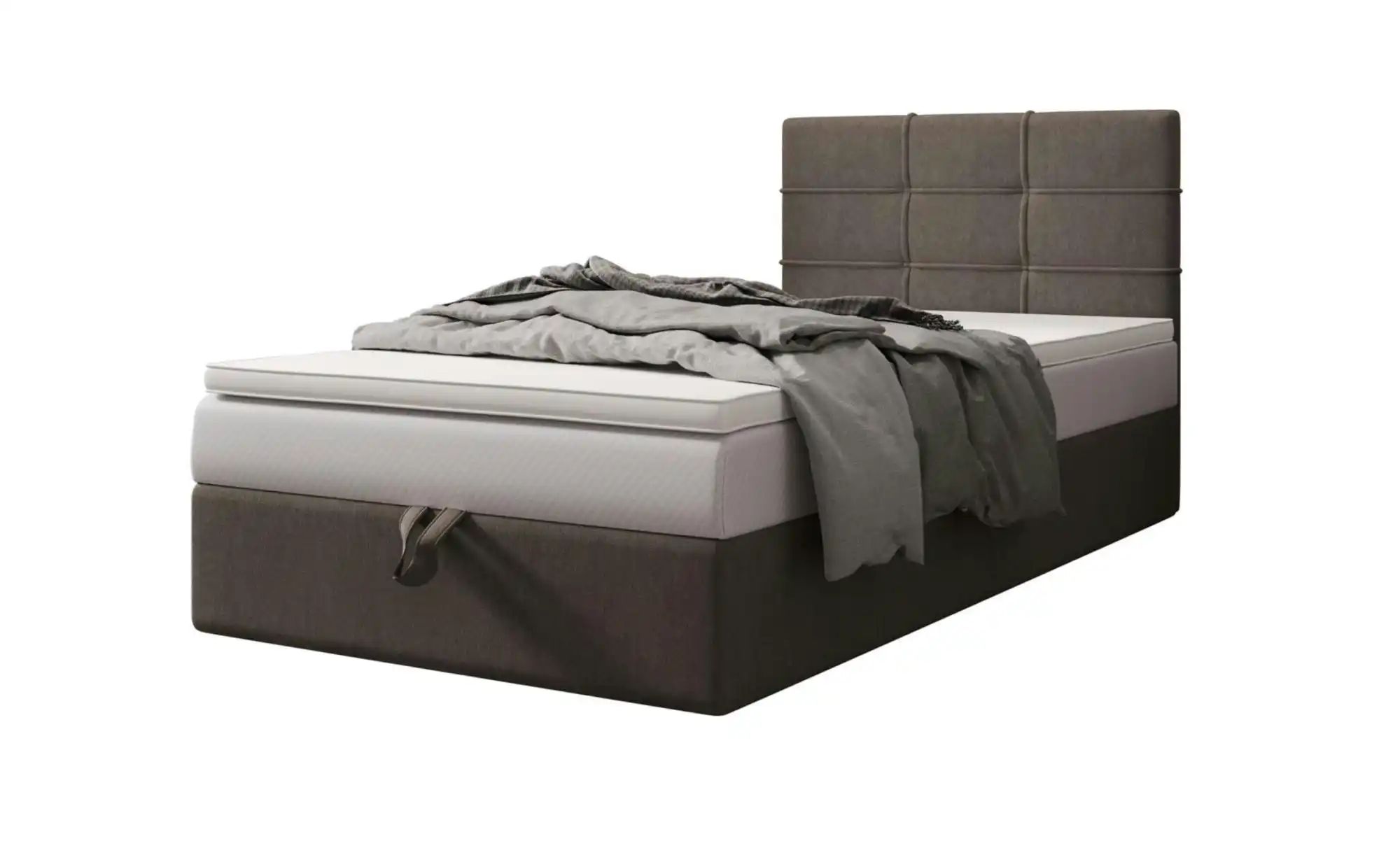 Boxbett mit Stauraum  Matratze H3 und Topper Duo 2 ¦ braun ¦ Maße (cm): B: günstig online kaufen