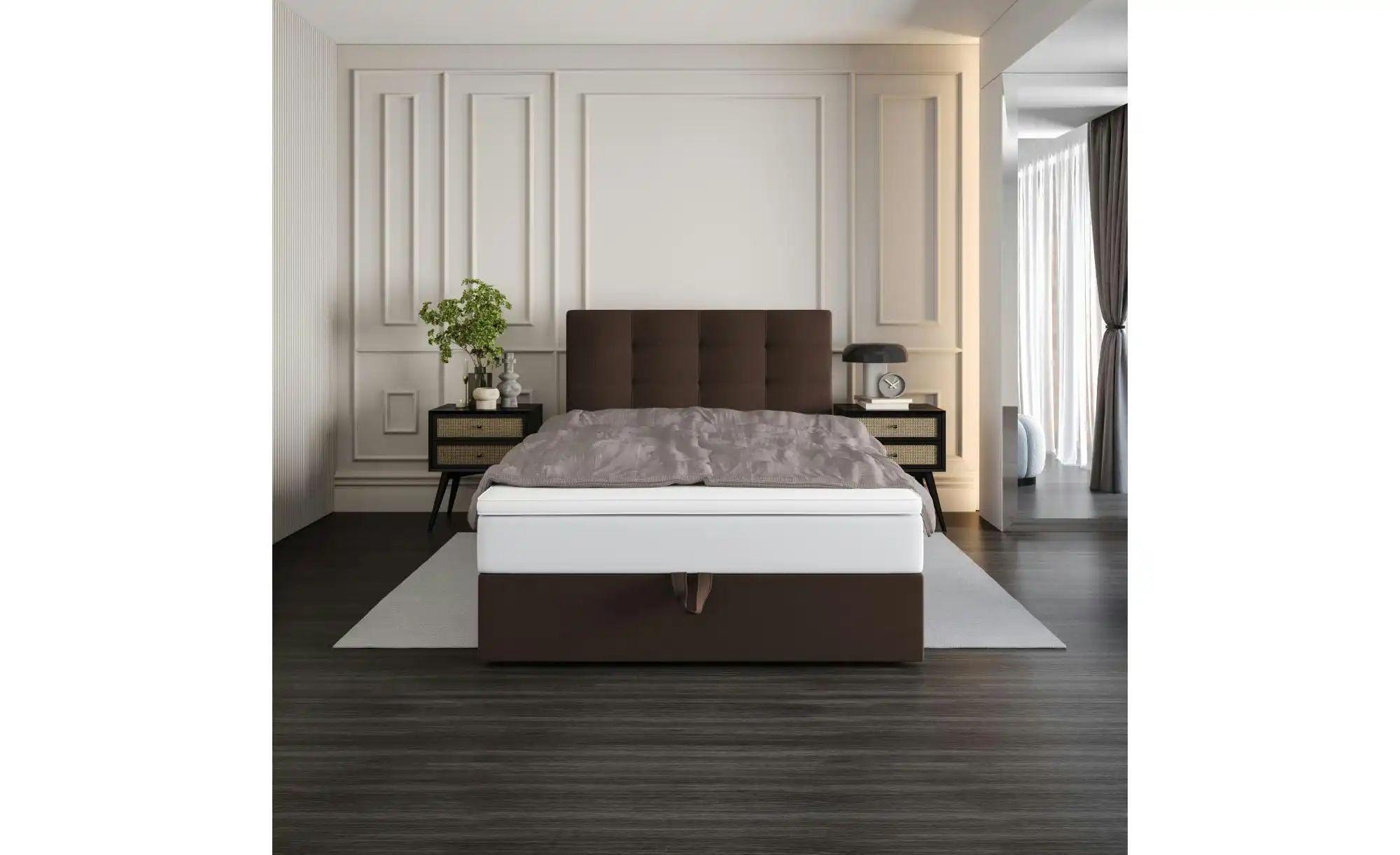 Thumbnail - Boxbett mit Stauraum  Matratze H3 und Topper Duo ¦ braun ¦ Maße (cm): B: 100 H: 102 Betten > Komfortbetten - Höffner