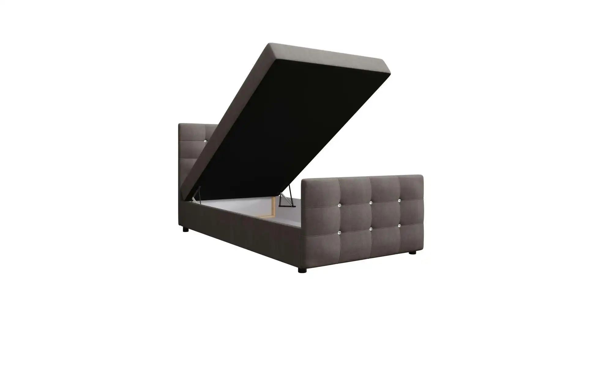 Boxbett mit Stauraum  Matratze H3 und Topper Kleo ¦ braun ¦ Maße (cm): B: 1 günstig online kaufen
