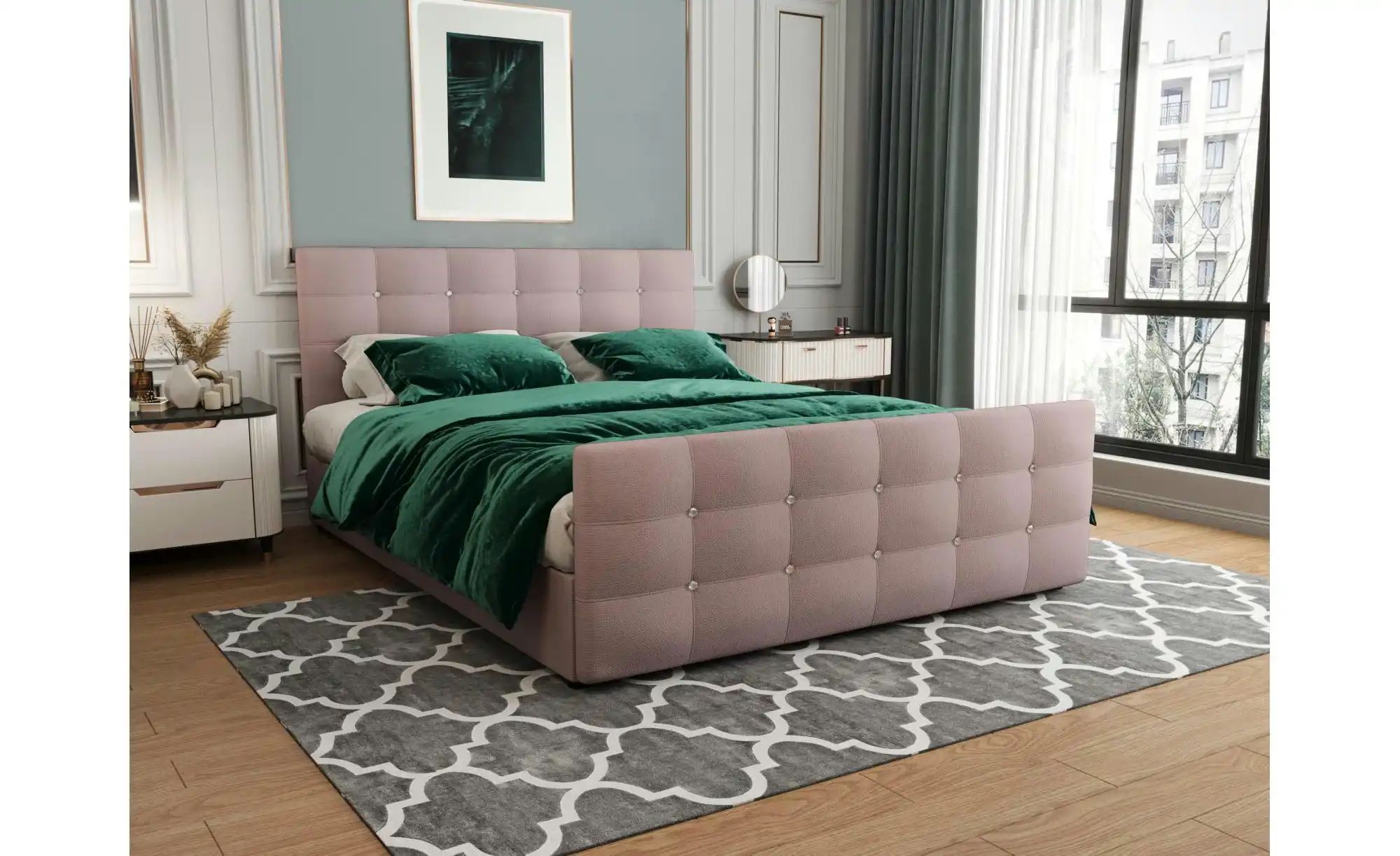 Thumbnail - Boxbett mit Stauraum und Topper Kleo ¦ rosa/pink ¦ Maße (cm): B: 200 H: 105 Betten > Komfortbetten - Höffner