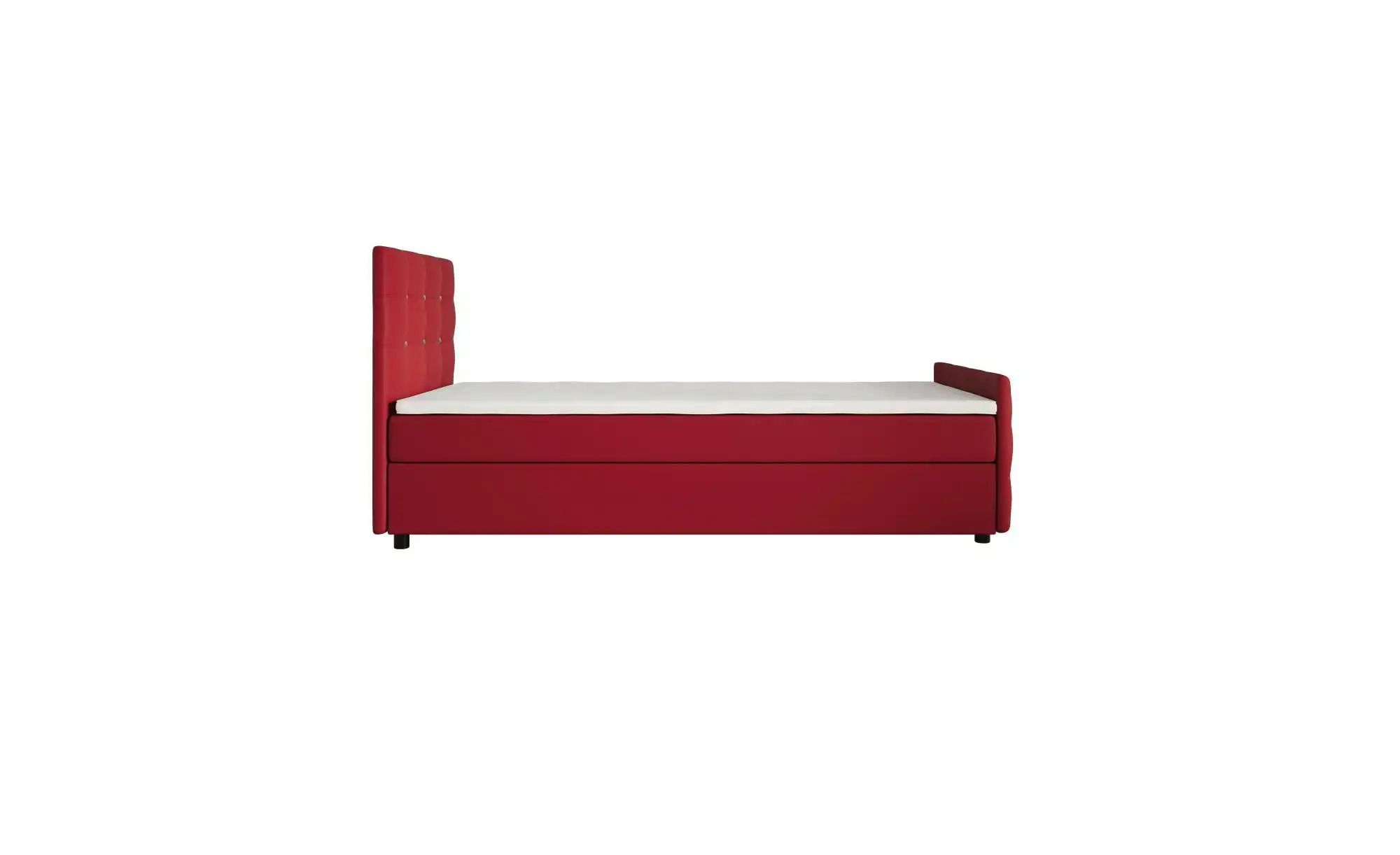 Boxbett mit Stauraum  Matratze H3 und Topper Kleo ¦ rot ¦ Maße (cm): B: 90 günstig online kaufen
