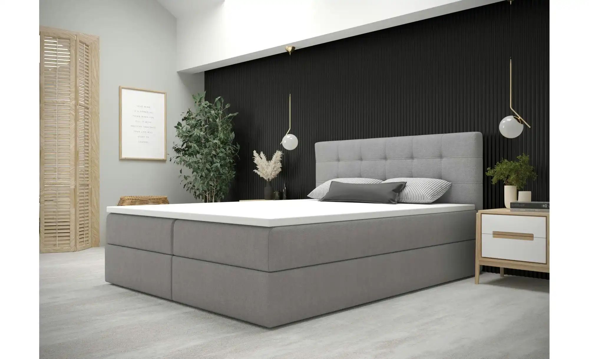 Boxbett   ¦ grau ¦ Maße (cm): B: 200 H: 102 Betten > Komfortbetten - Höffne günstig online kaufen