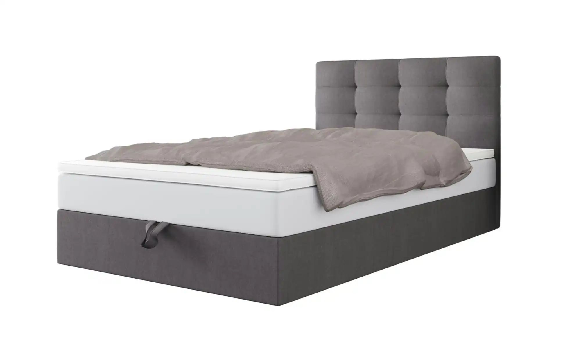Boxbett mit Stauraum  Matratze H3 und Topper Duo ¦ grau ¦ Maße (cm): B: 90 günstig online kaufen