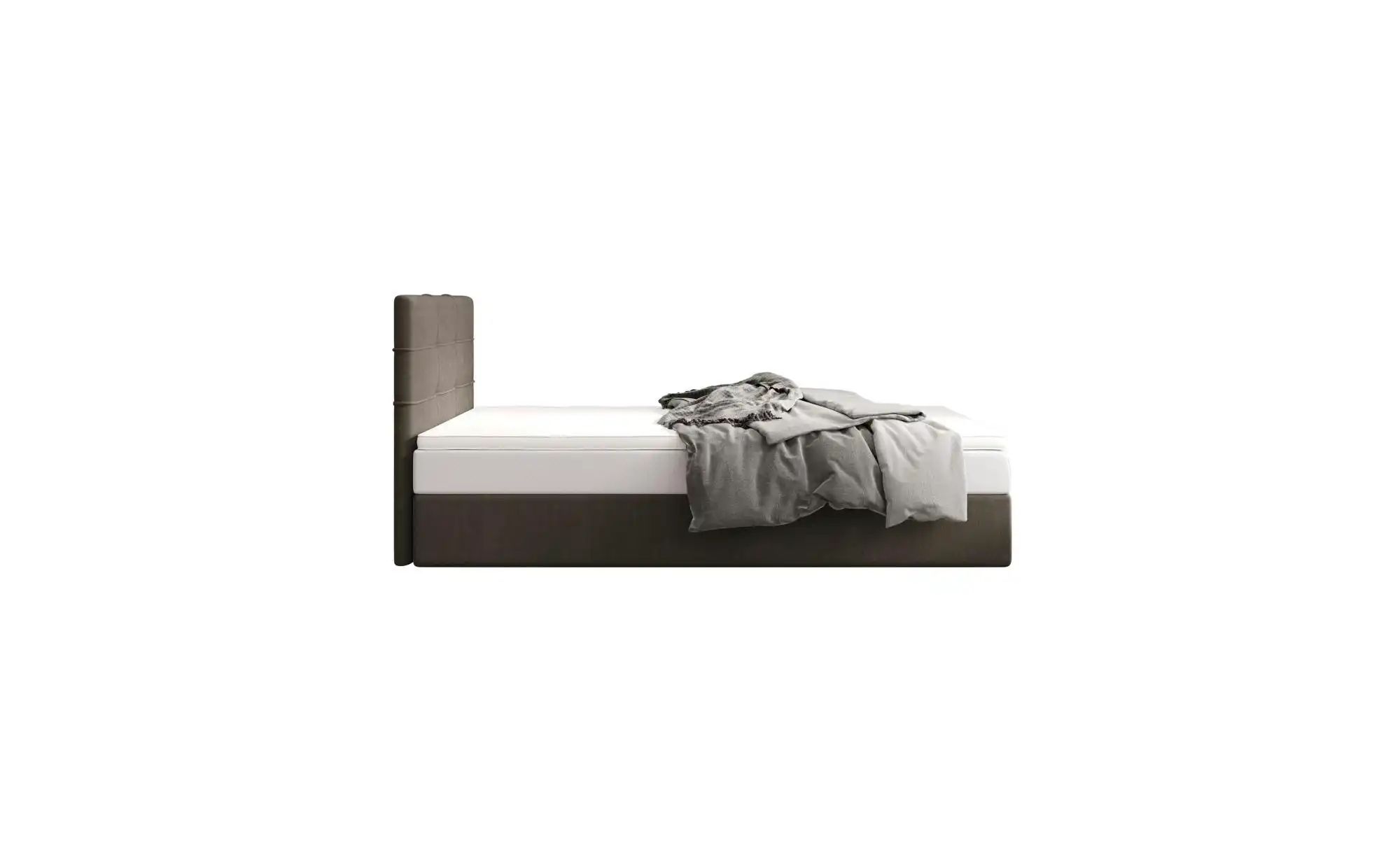 Boxbett mit Stauraum  Matratze H3 und Topper Duo 2 ¦ braun ¦ Maße (cm): B: günstig online kaufen