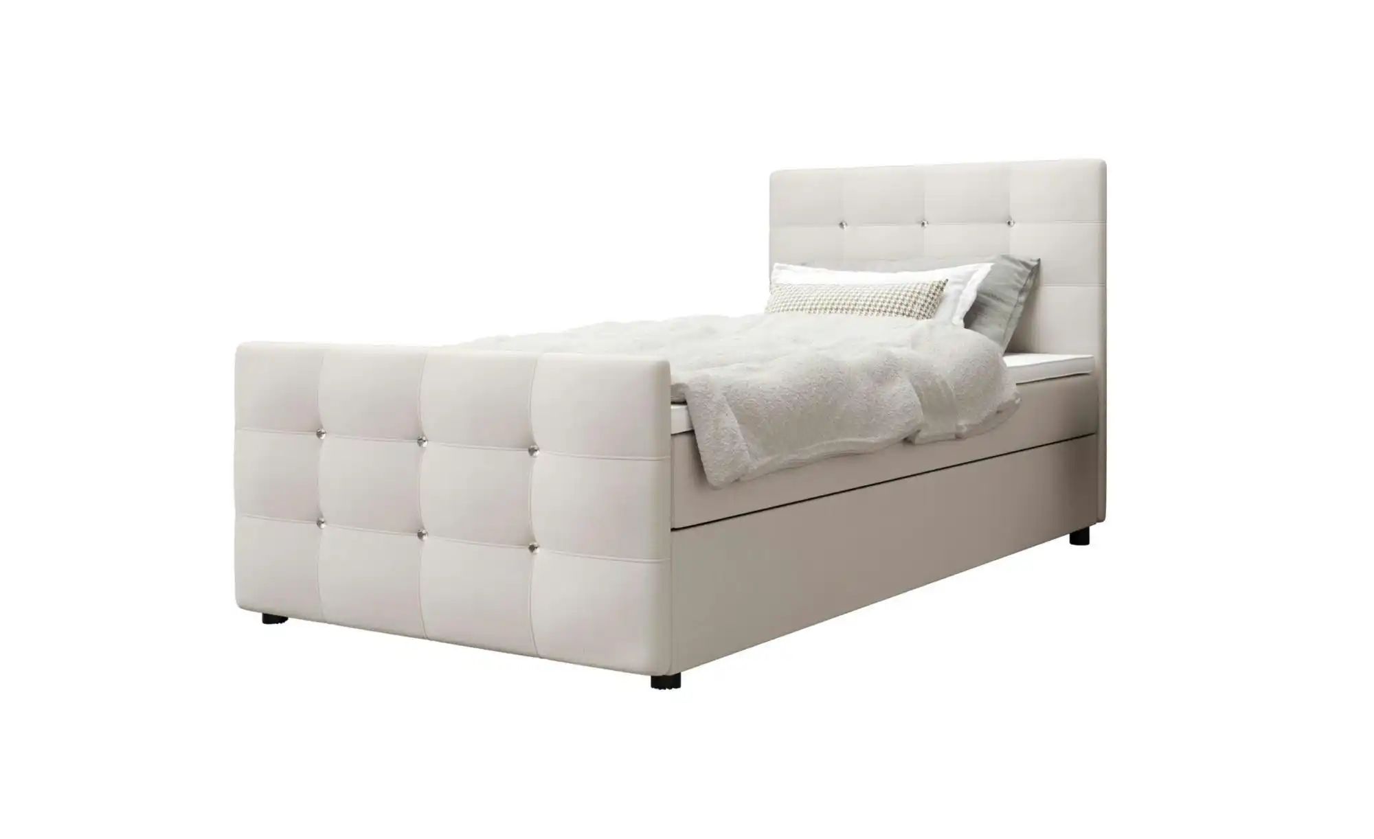 Boxbett mit Stauraum  Matratze H3 und Topper Kleo ¦ beige ¦ Maße (cm): B: 1 günstig online kaufen