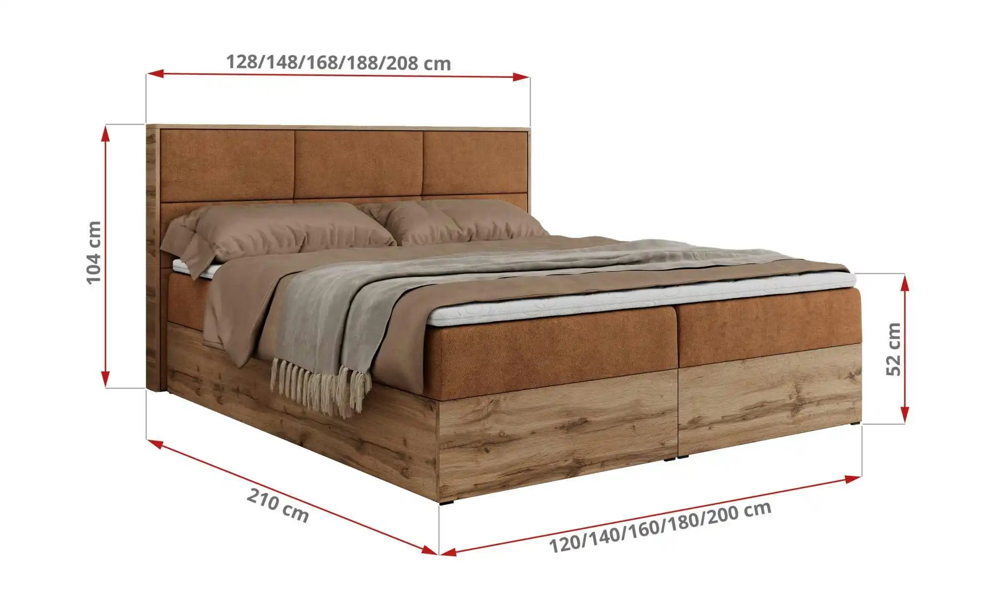 Boxbett mit Bettkasten Albero 2 ¦ orange ¦ Maße (cm): B: 148 H: 104 Betten günstig online kaufen