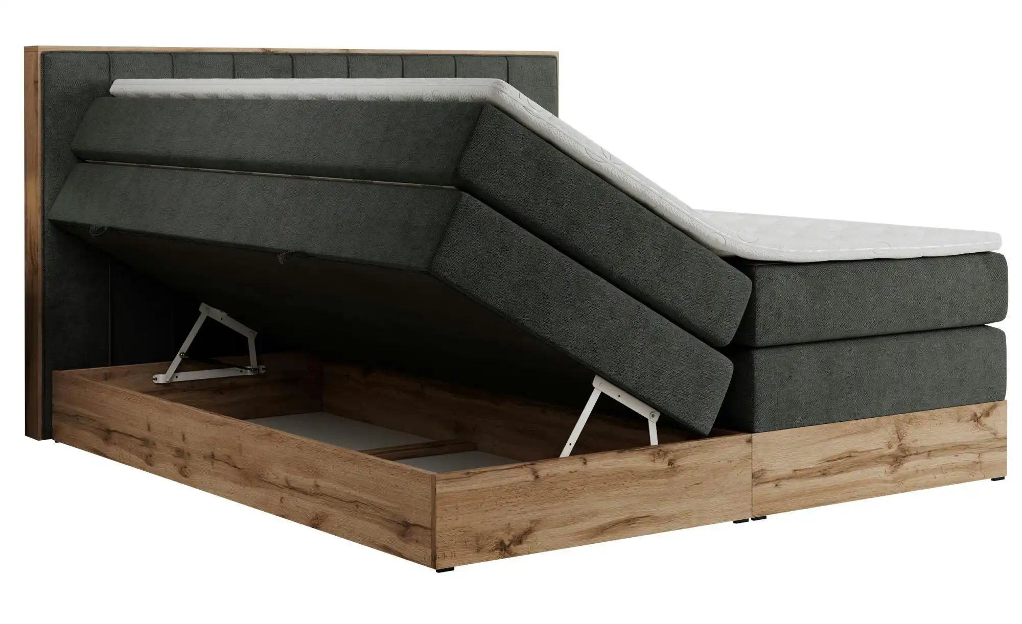 Boxspringbett mit Bettkasten Bellissimo King ¦ grau ¦ Maße (cm): B: 208 H: günstig online kaufen