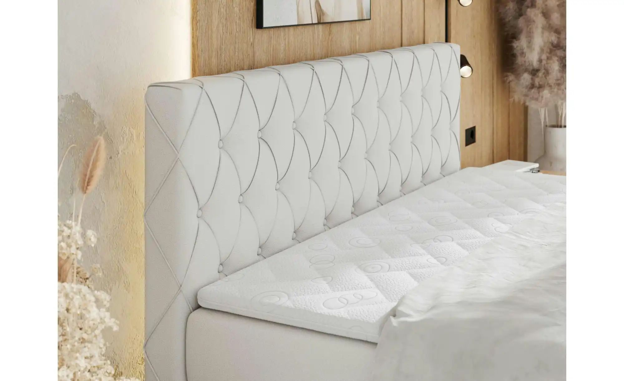 Thumbnail - Boxspringbett mit Bettkasten Miren King Duo ¦ weiß ¦ Maße (cm): B: 161 H: 110 Betten > Boxspringbetten - Höffner