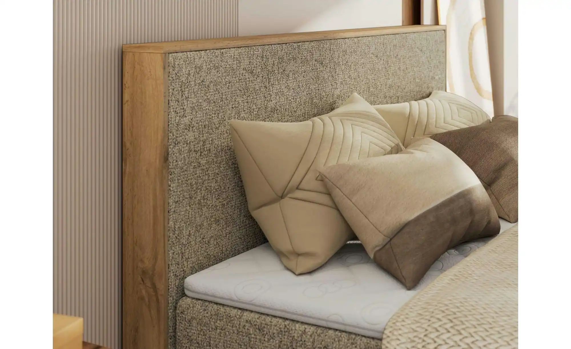 Thumbnail - Boxspringbett mit Bettkasten Wood Classic King ¦ beige ¦ Maße (cm): B: 204 H: 120 Betten > Boxspringbetten - Höffner