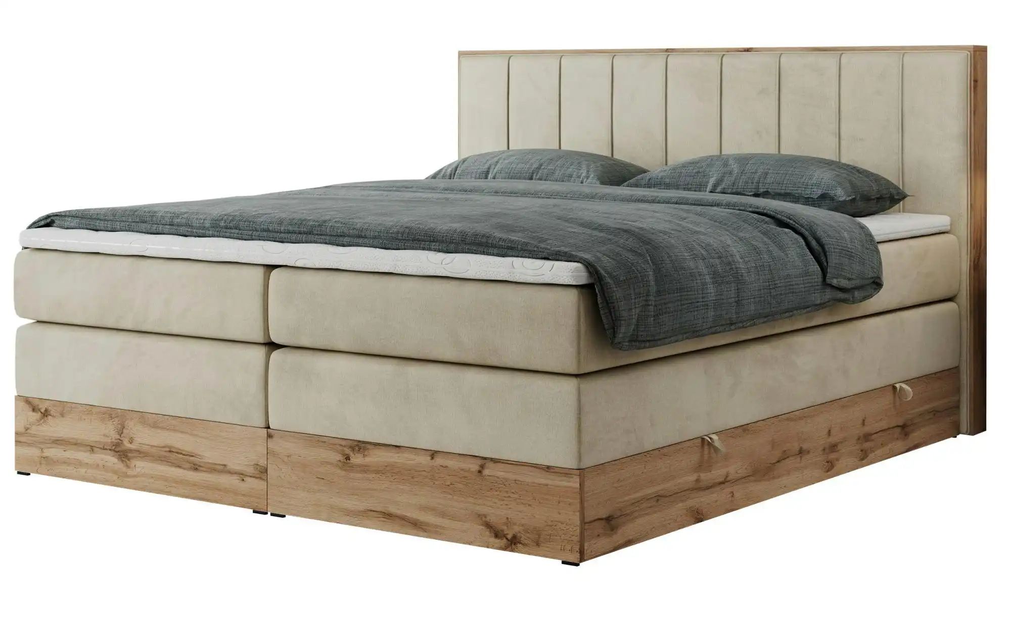 Boxspringbett mit Bettkasten Bellissimo King ¦ beige ¦ Maße (cm): B: 208 H: günstig online kaufen