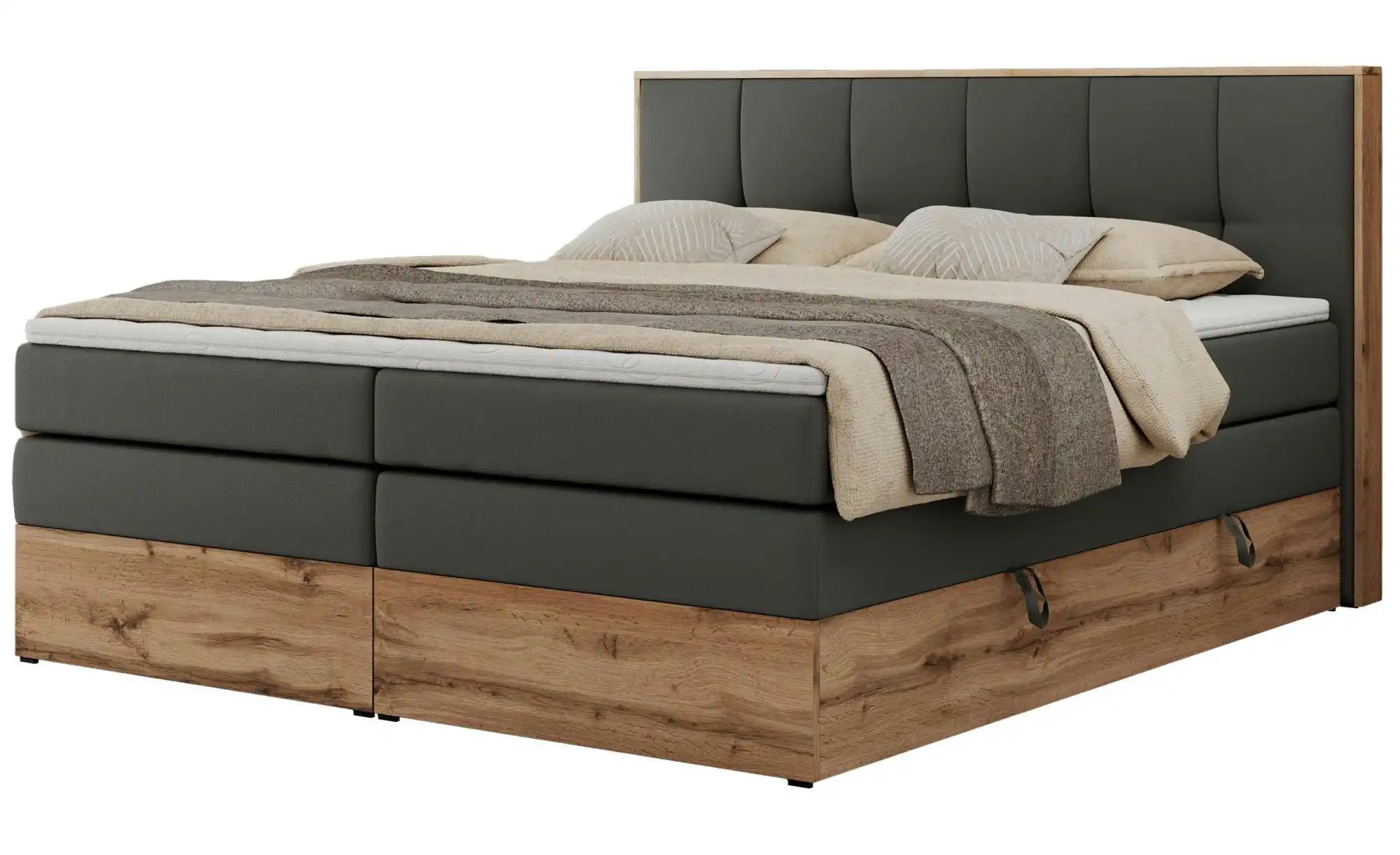 Boxspringbett mit Bettkasten Albero 1 King ¦ grau ¦ Maße (cm): B: 148 H: 11 günstig online kaufen
