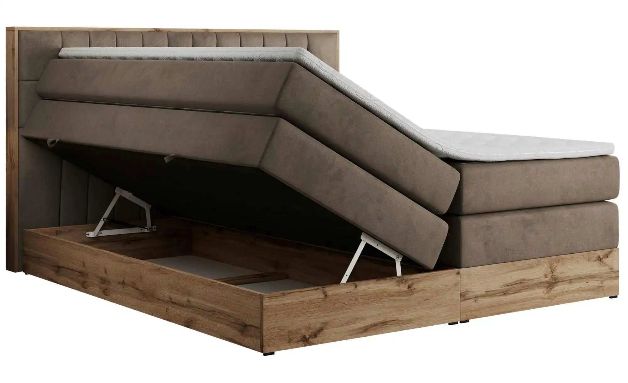 Boxspringbett mit Bettkasten Amore King ¦ braun ¦ Maße (cm): B: 208 H: 115 günstig online kaufen